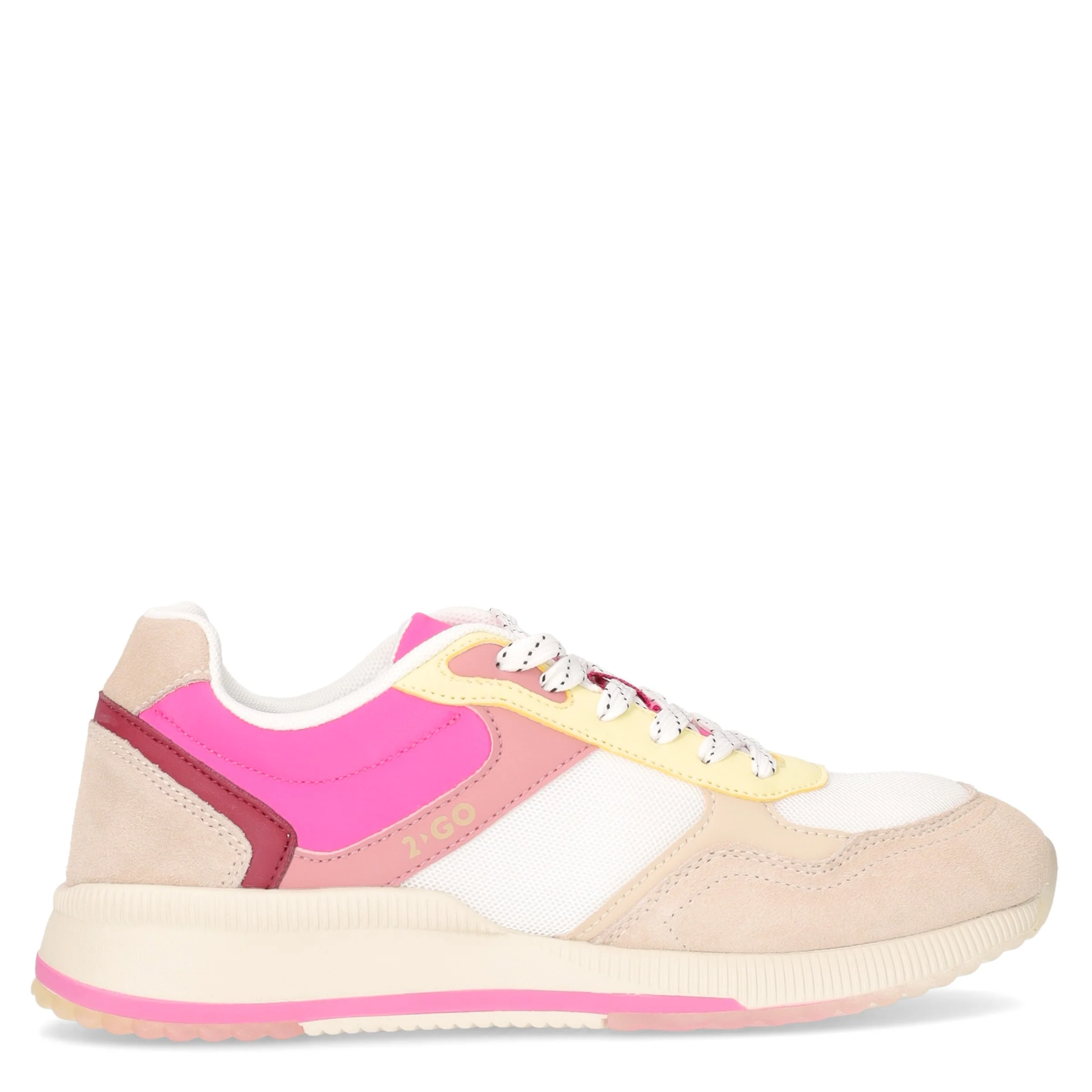 Sneaker beige fuxia