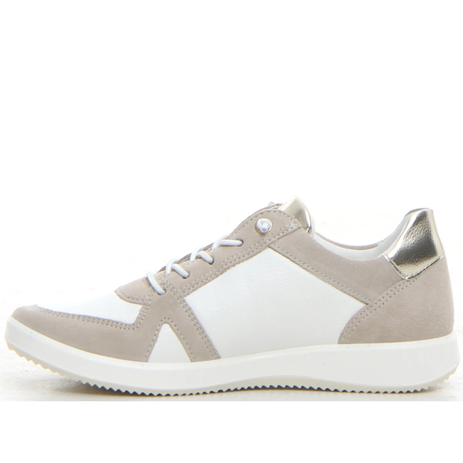 Sneaker con zip laterale cream platin - Image 2