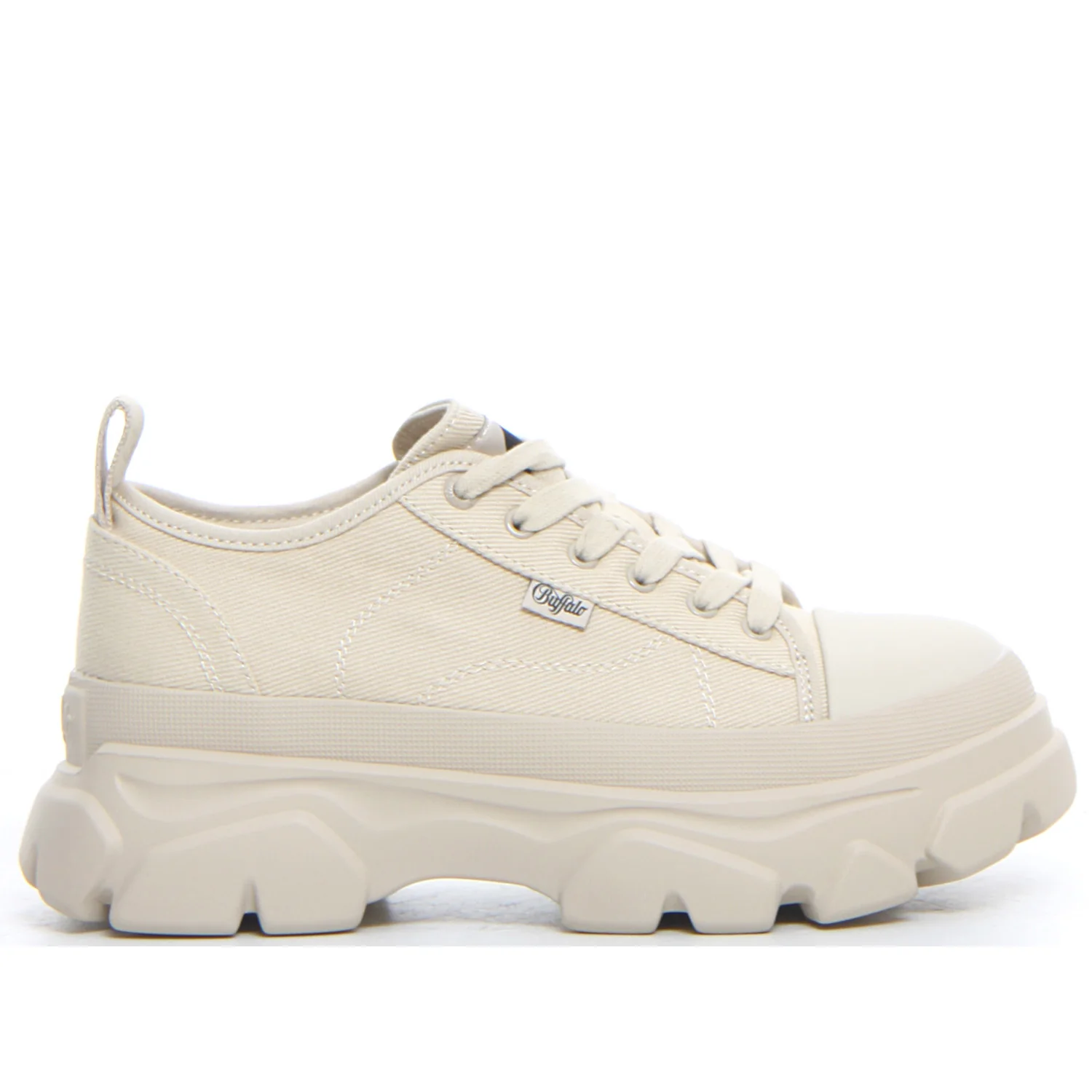 Cade lace up lo sneaker con platform cream
