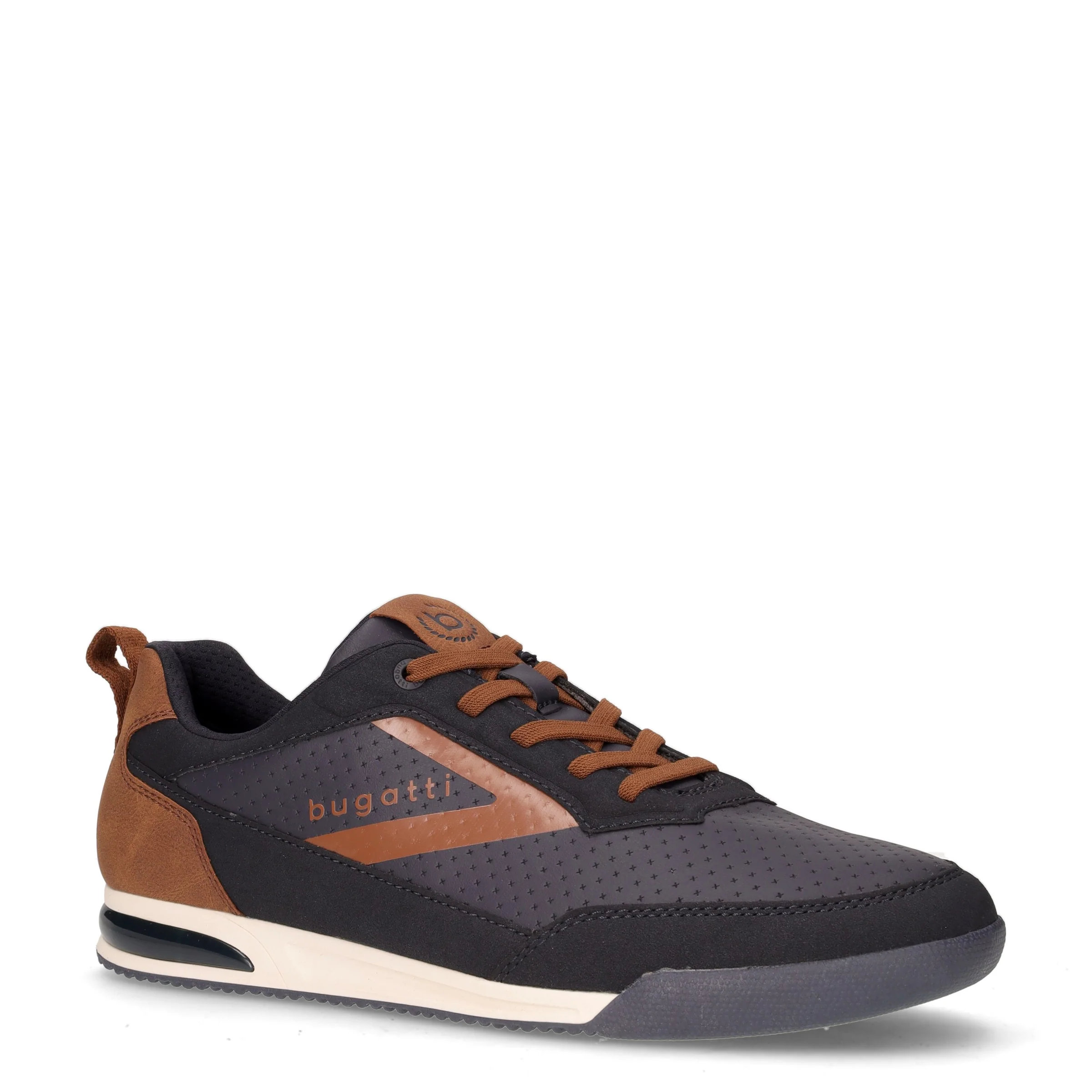 Sneaker in ecopelle blu scuro marrone - Image 2