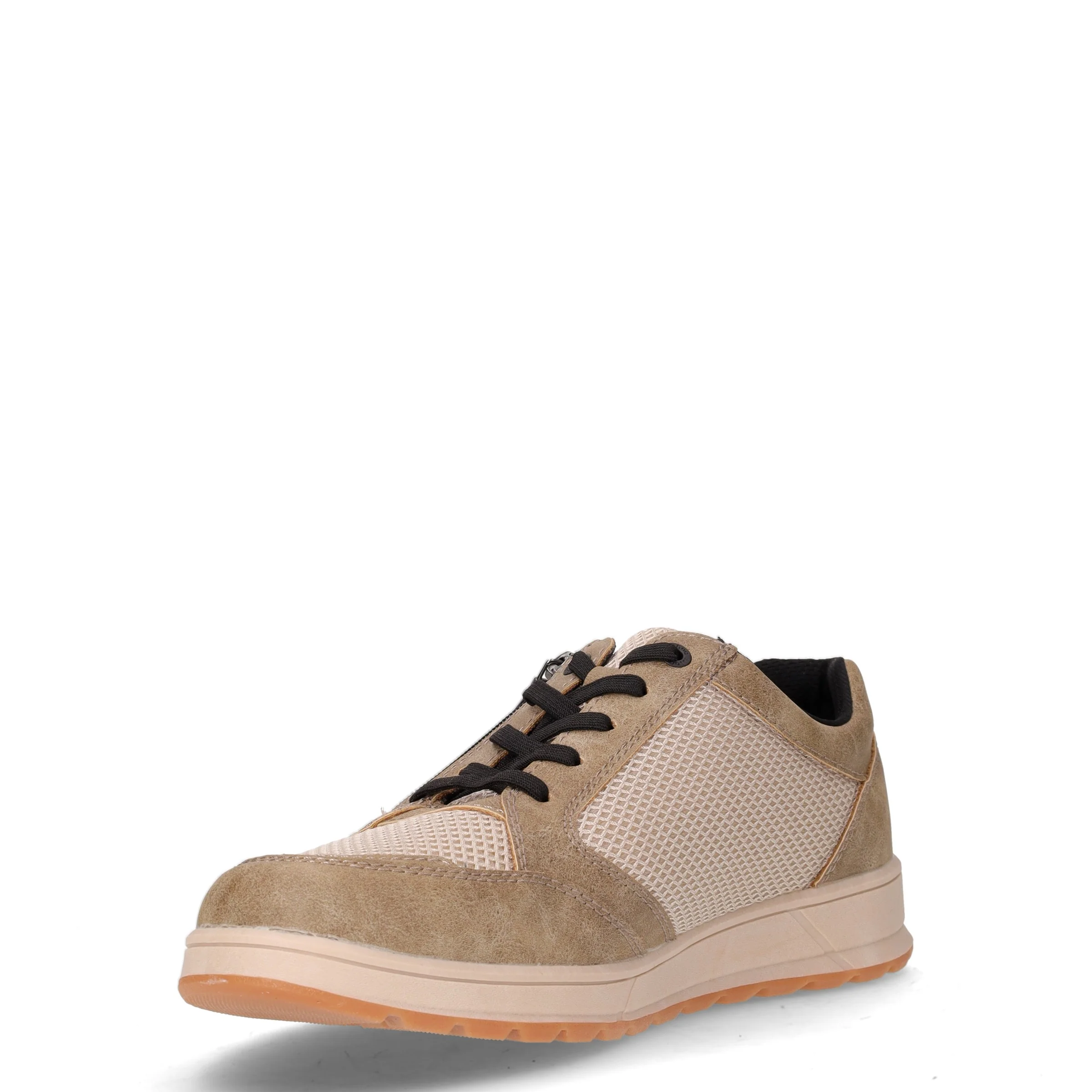 Sneaker in tessuto ed ecopelle beige taupe - Image 3