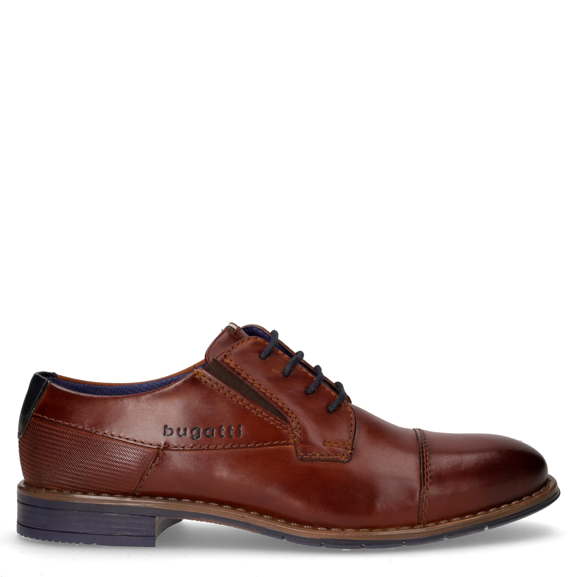Stringata in pelle cognac