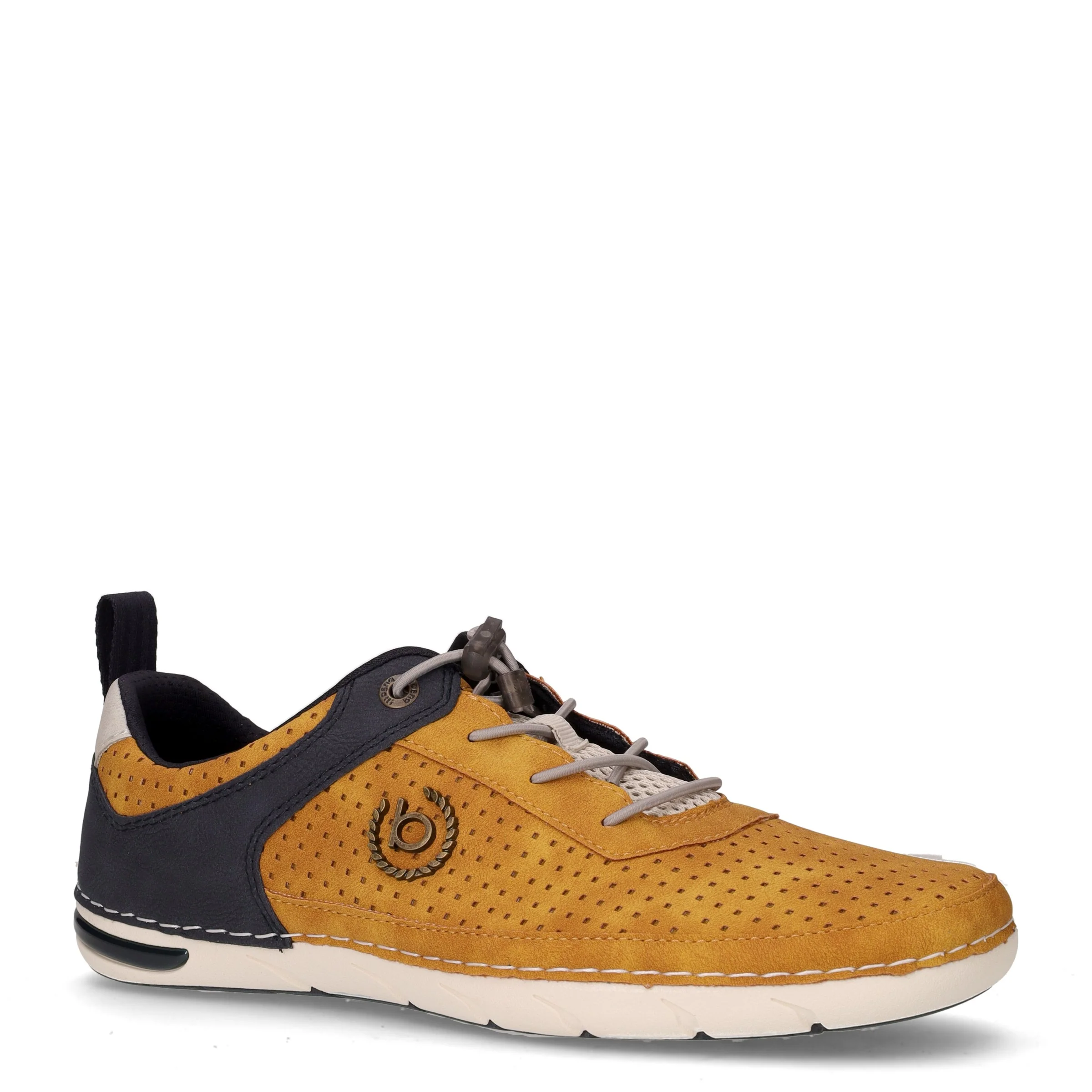 Stringata sportiva in ecopelle giallo blu scuro - Image 2