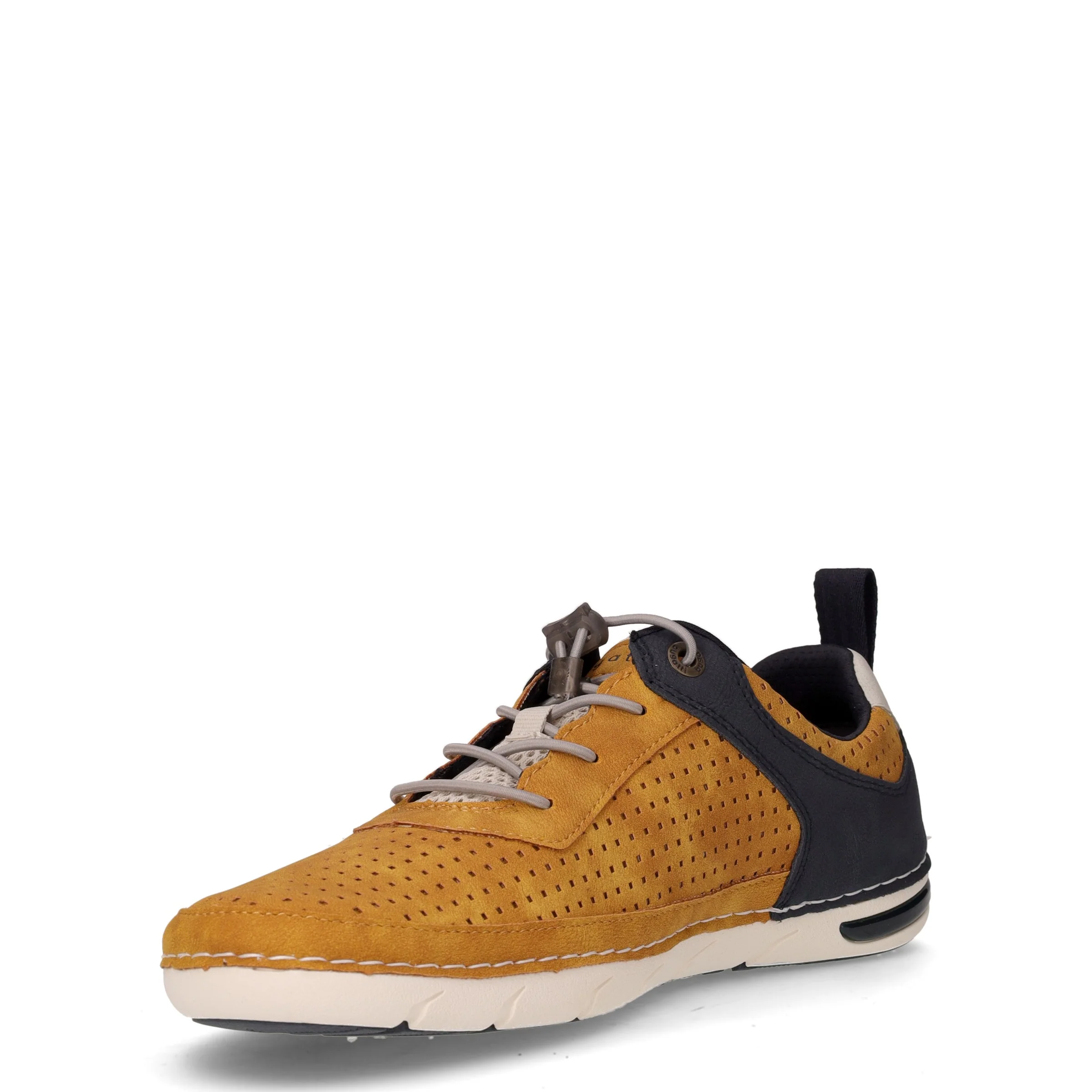 Stringata sportiva in ecopelle giallo blu scuro - Image 3