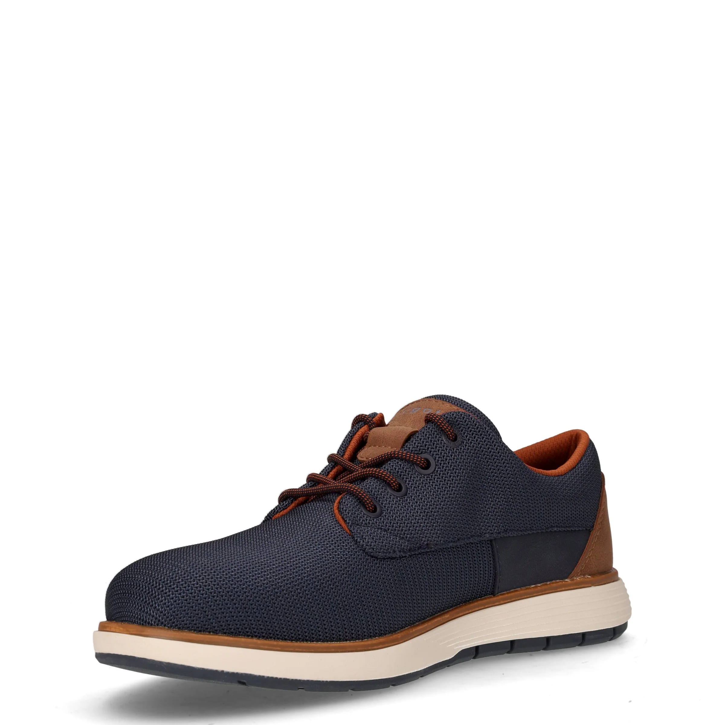 Stringata sportiva in tessuto ed ecopelle blu marrone - Image 3