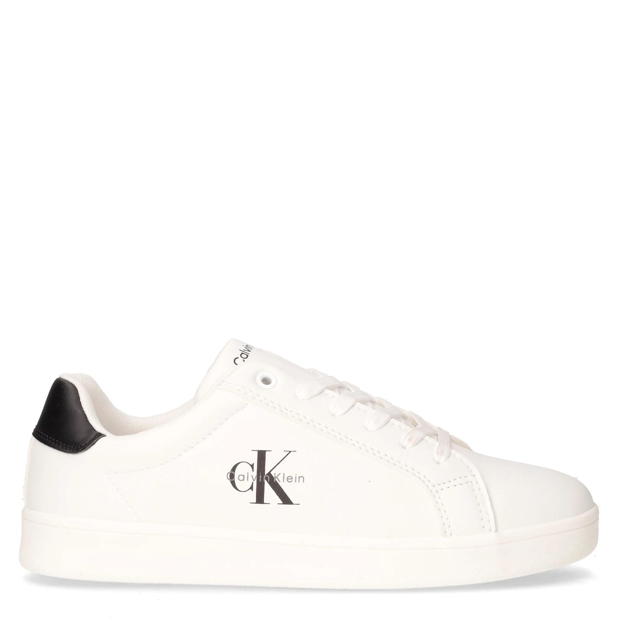 Sneaker bambino in ecopelle bianco nero
