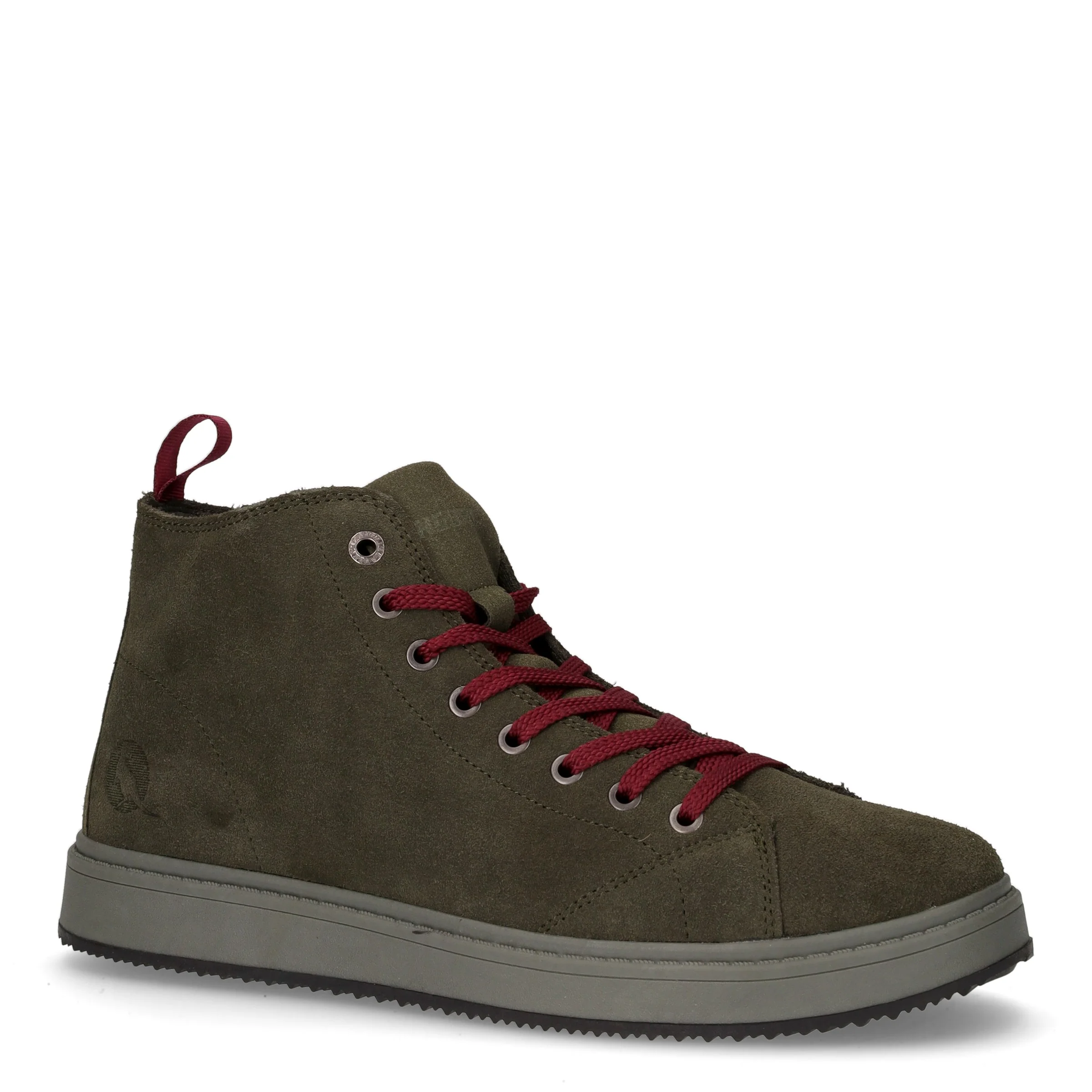 Mid sneaker con zip laterale in pelle scamosciata verde militare - Image 2