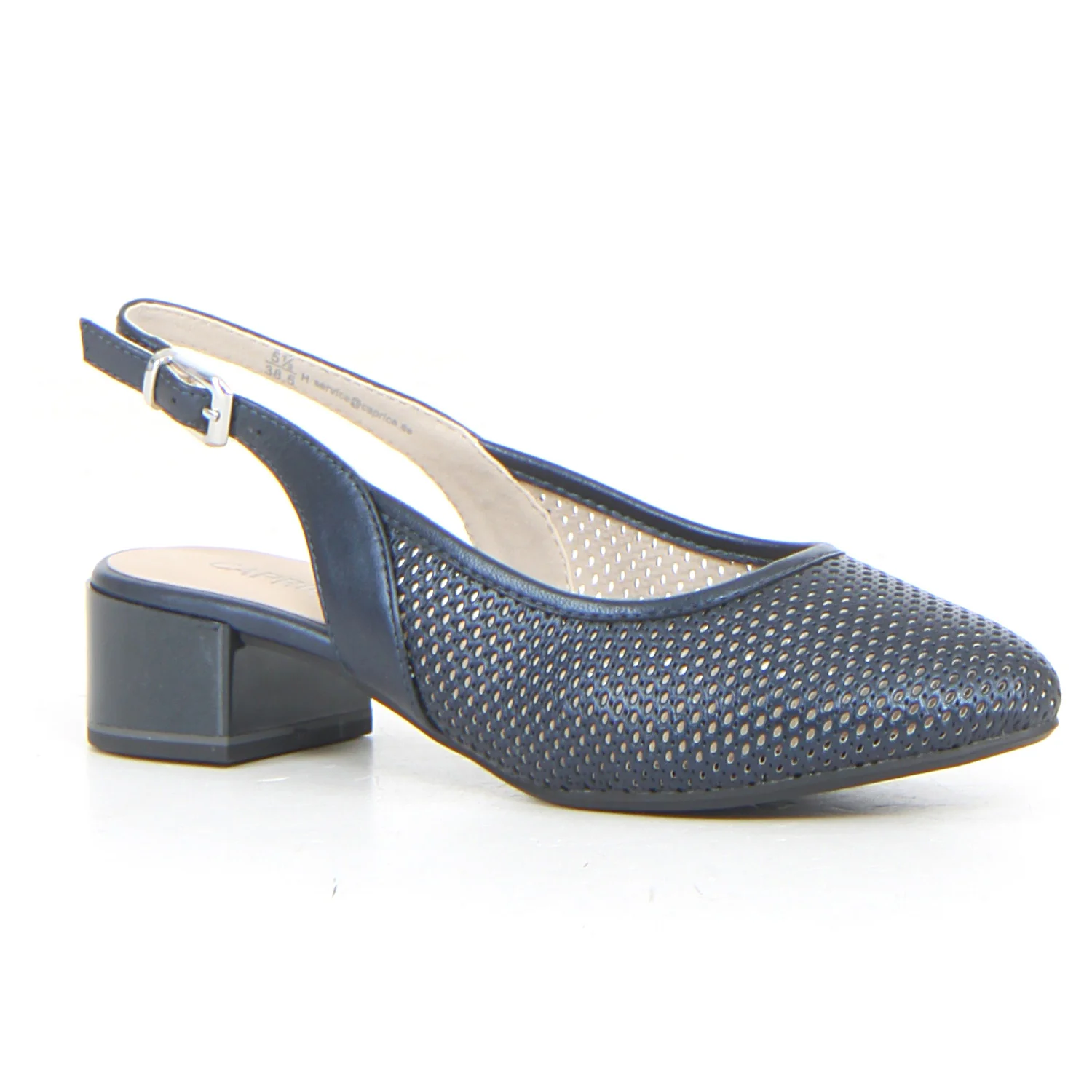Décolleté slingback navy perlato - Image 2