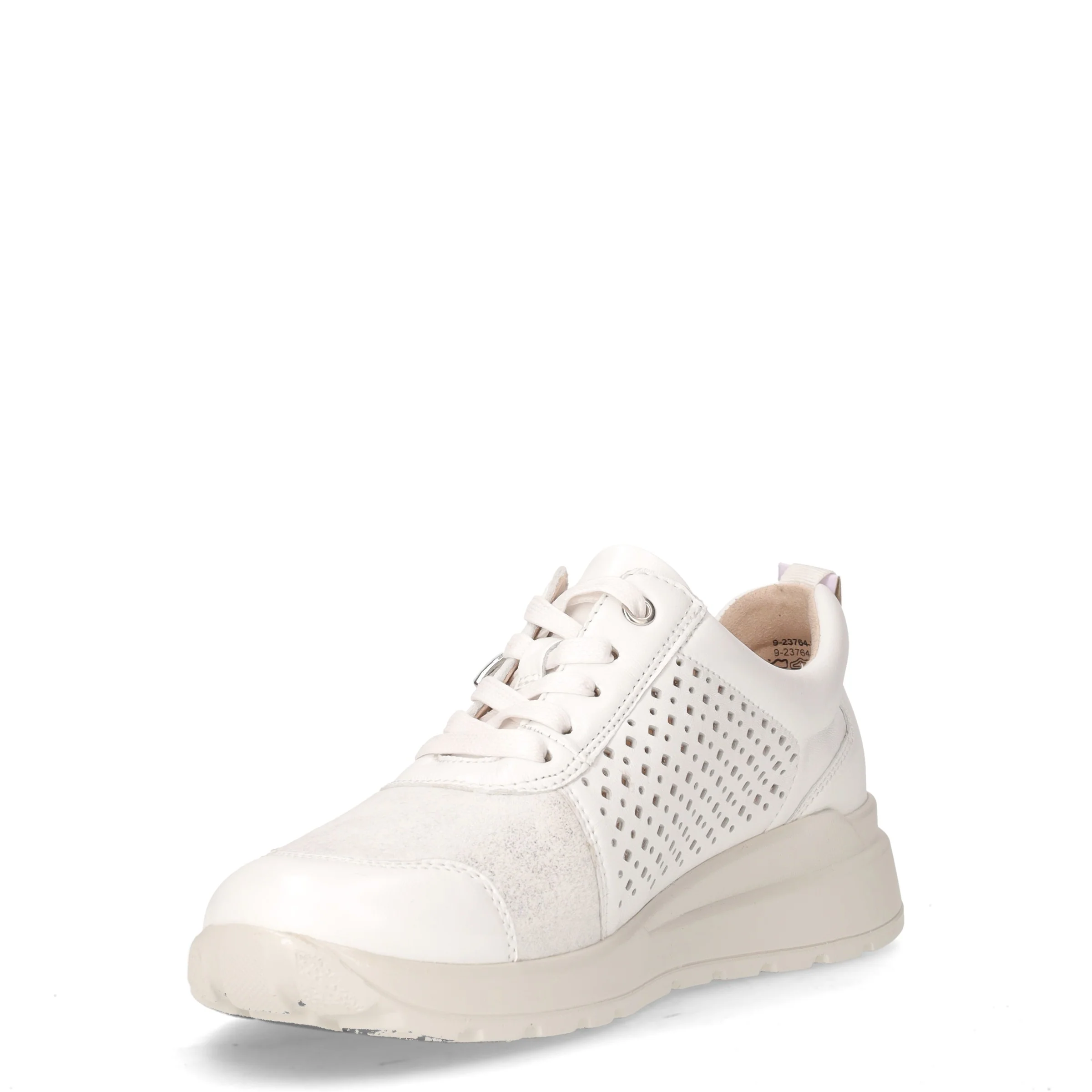 Sneaker in pelle e tessuto bianco argento - Image 3