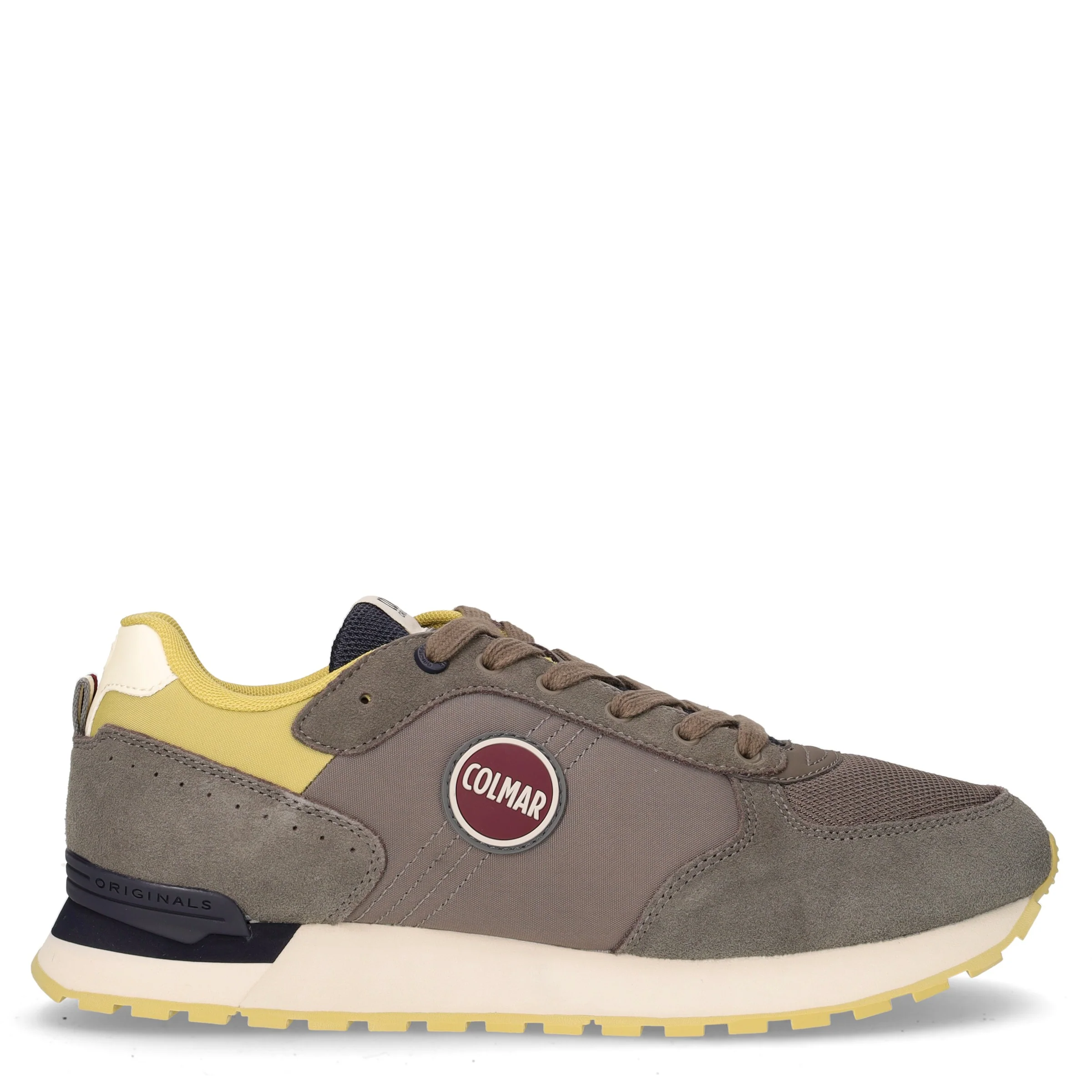 Travis Authentic 045 sneaker in pelle e tessuto marrone navy