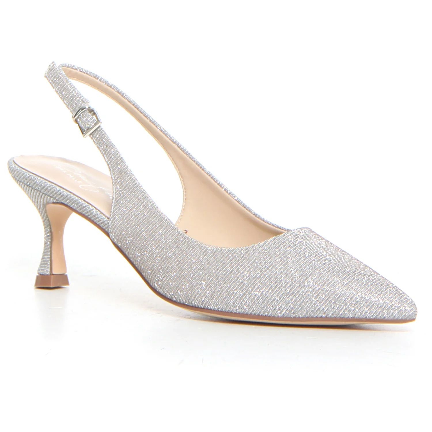 Décolleté slingback a punta argento - Image 2