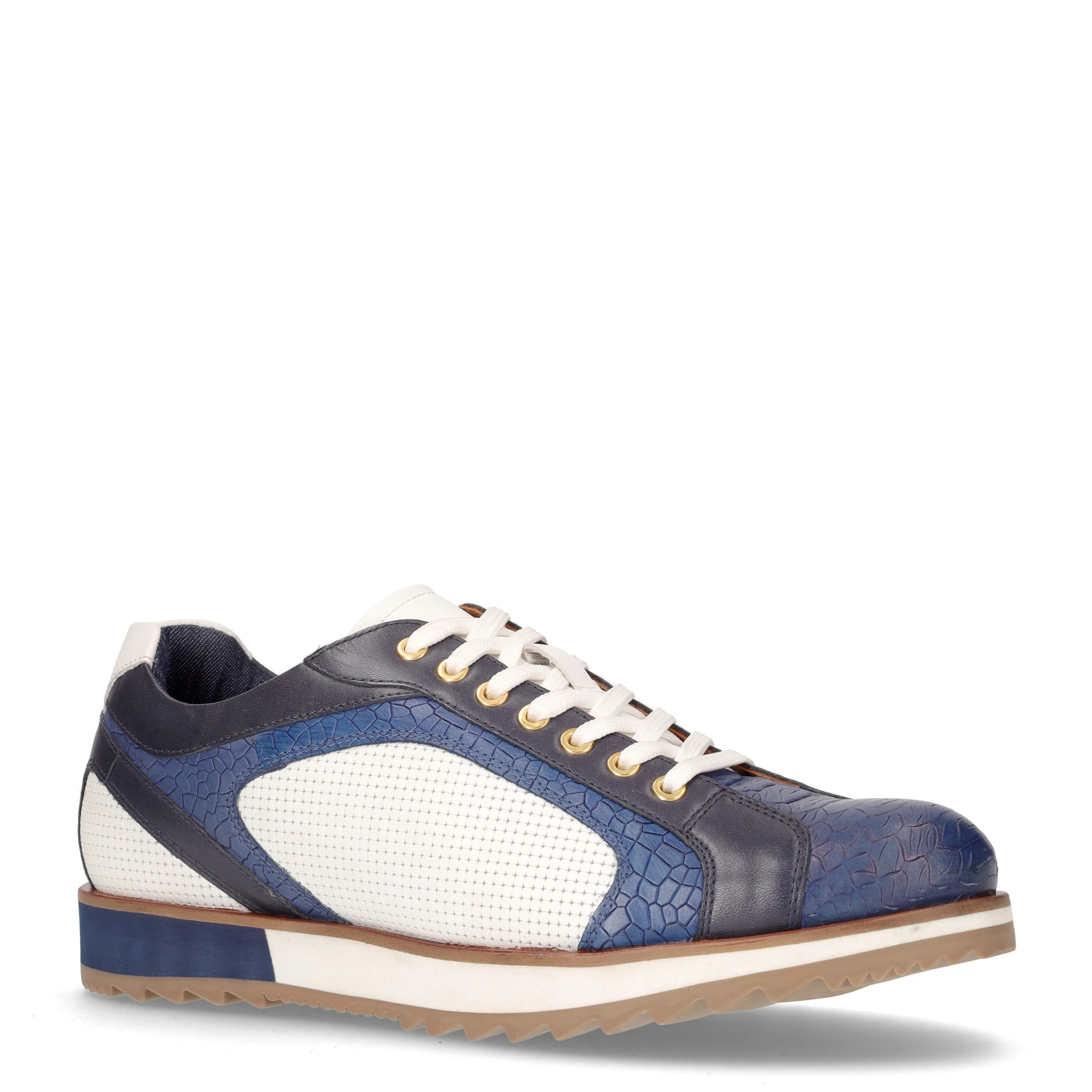 Stringata sportiva in pelle cielo blu bianco - Image 2