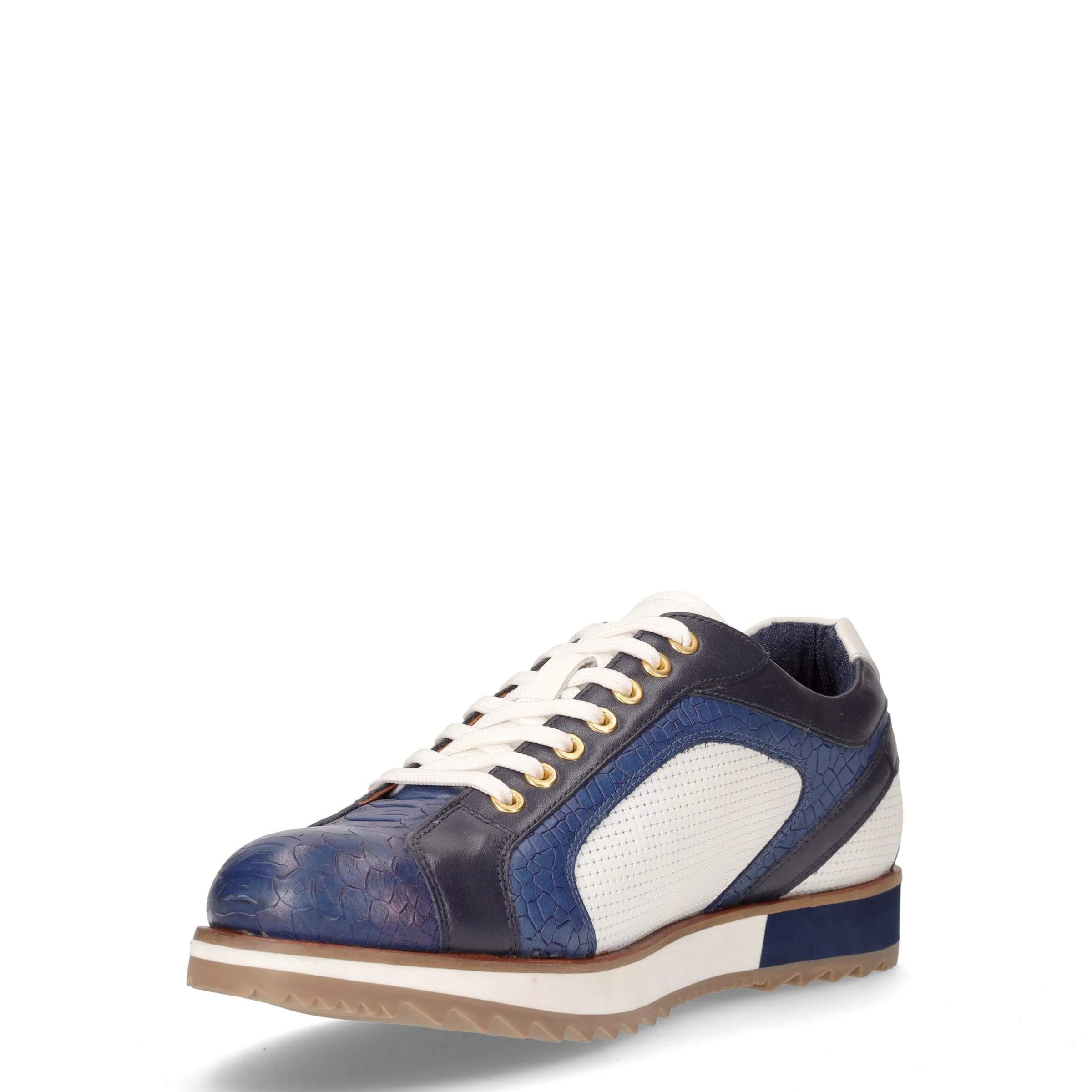 Stringata sportiva in pelle cielo blu bianco - Image 3