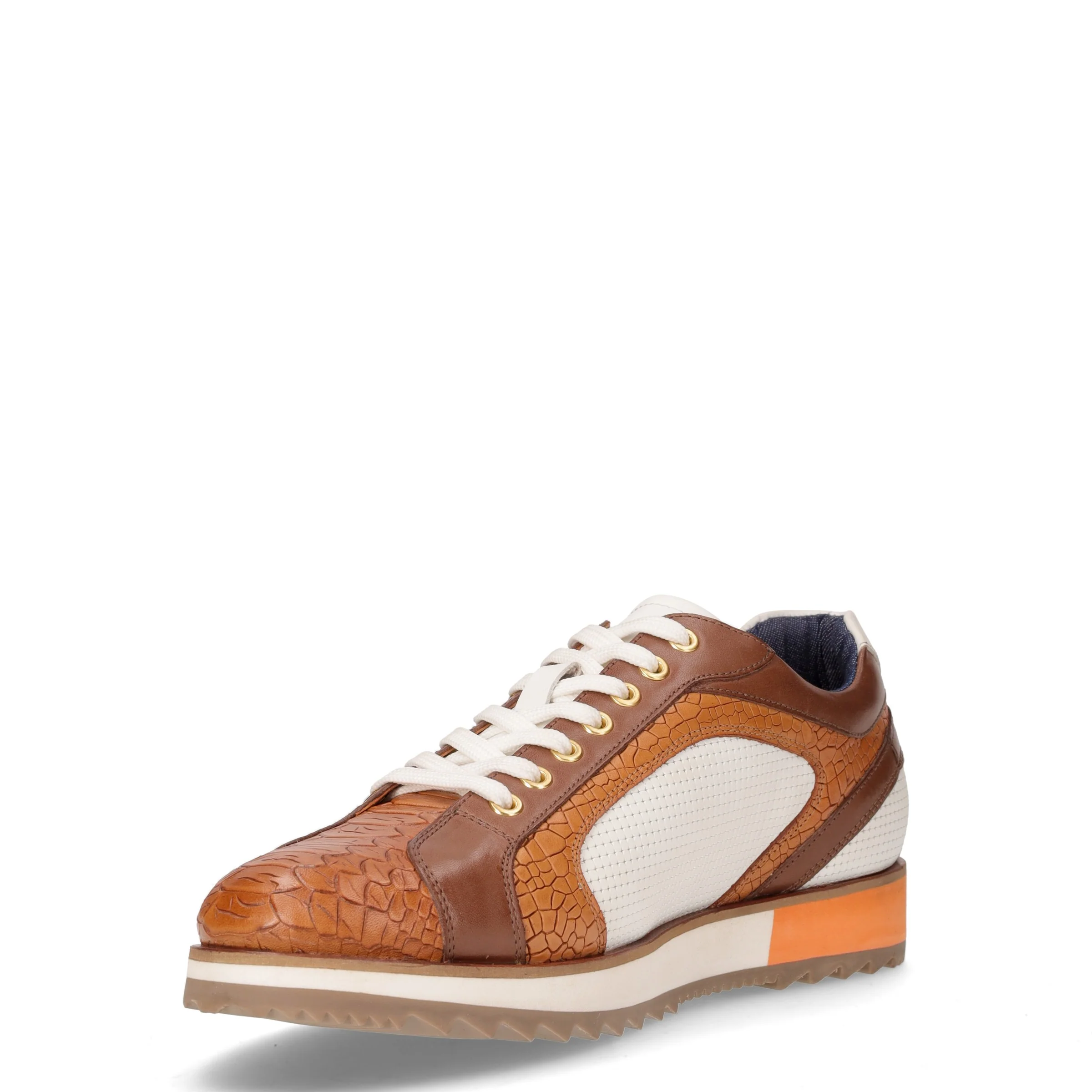 Stringata sportiva in pelle cuoio bianco - Image 3