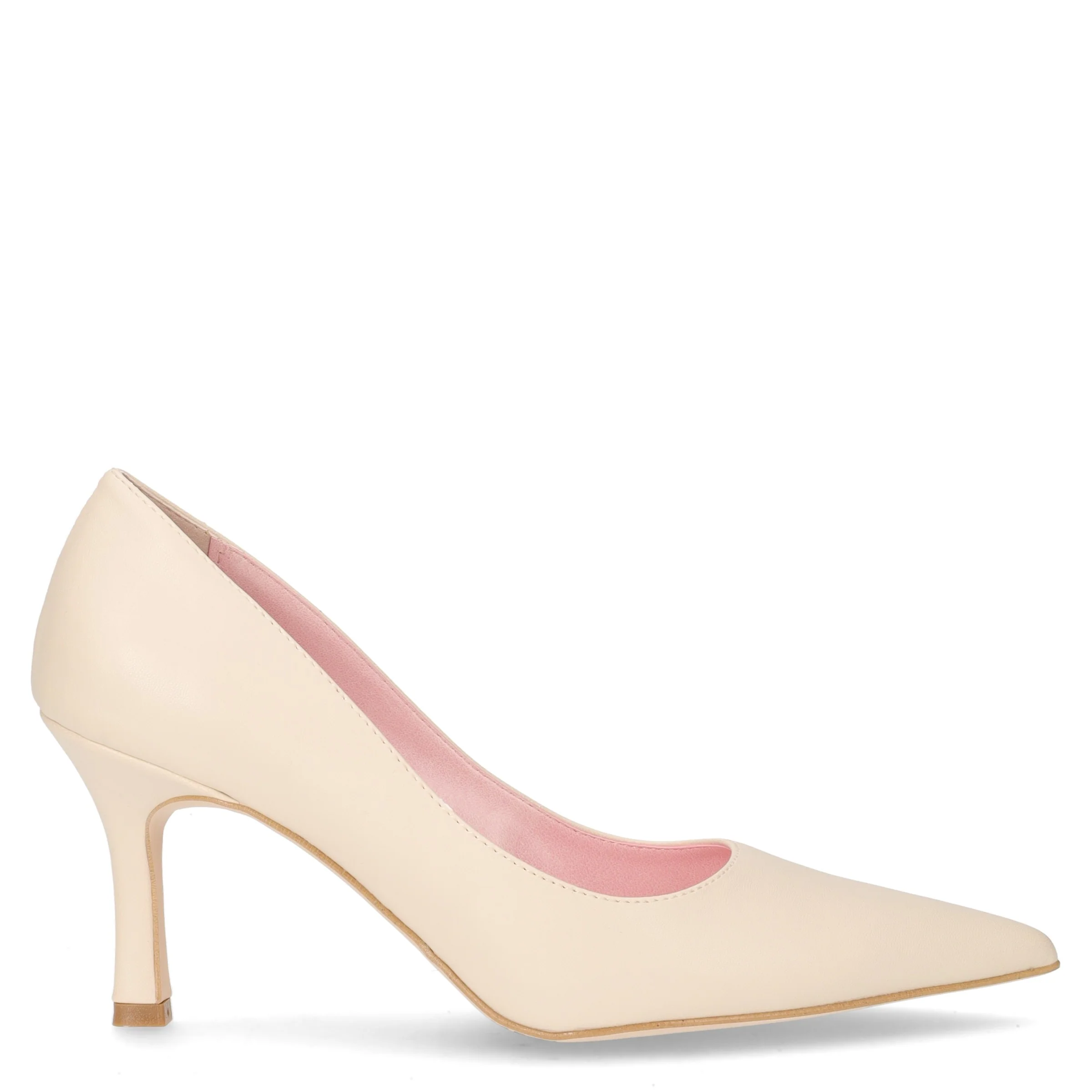 Décolleté a punta in ecopelle beige