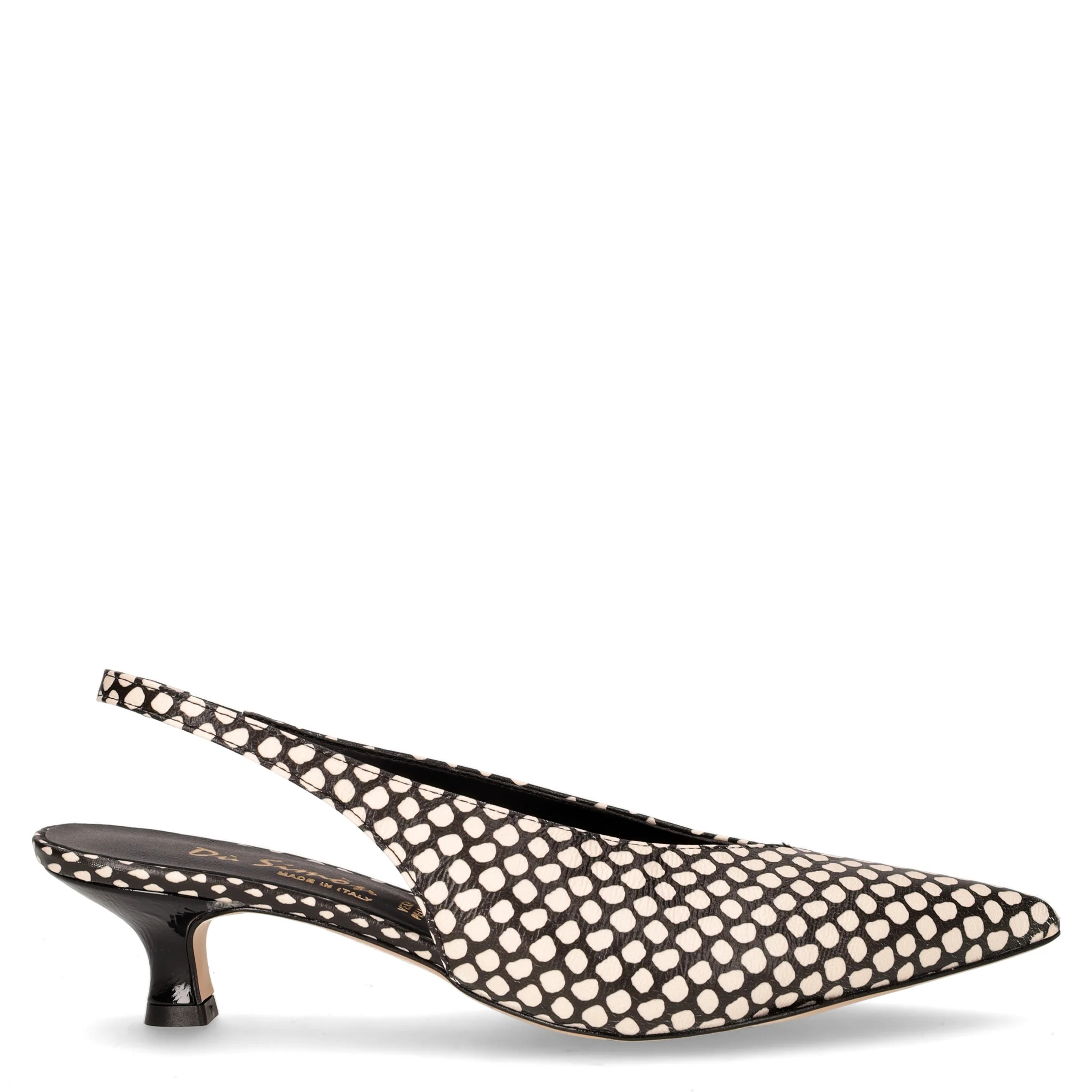 Décolleté slingback a punta in ecopelle burro
