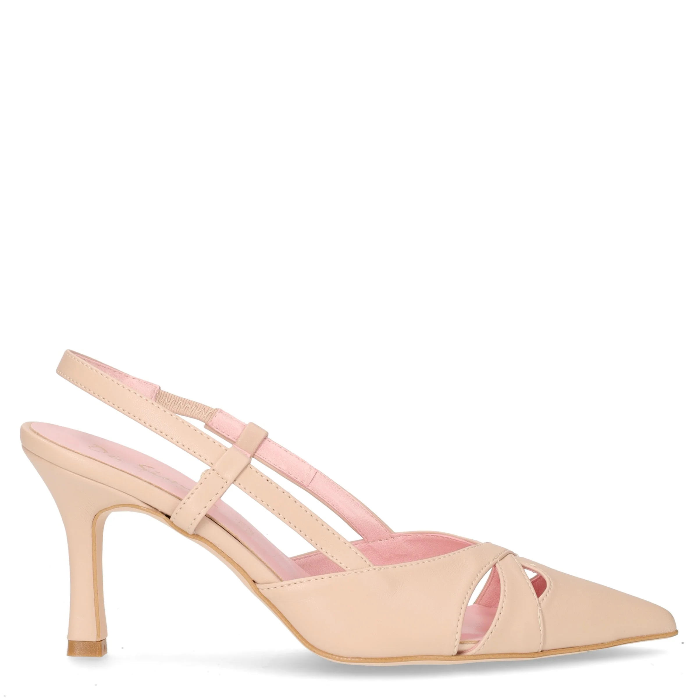 Décolleté slingback a punta in ecopelle nude