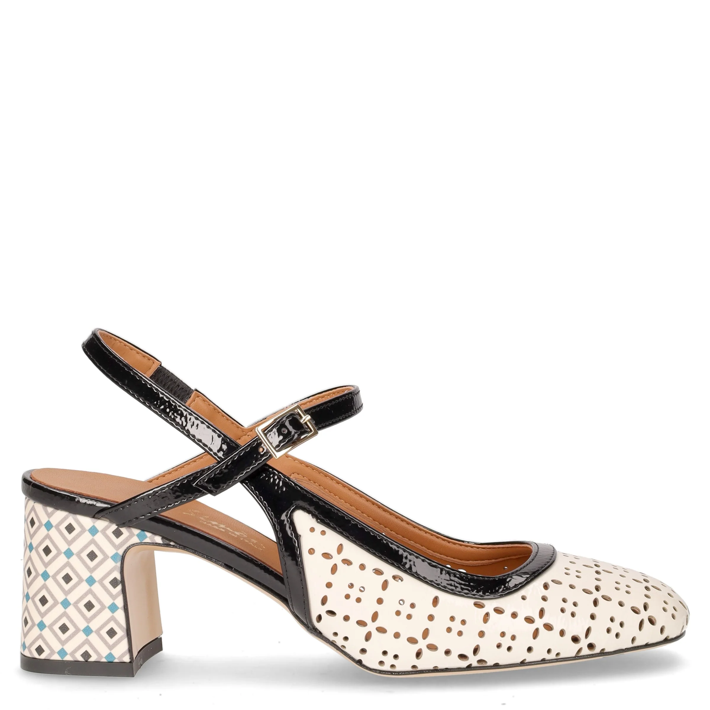Décolleté slingback in ecopelle burro