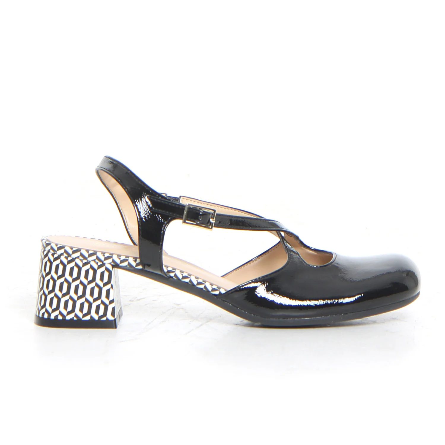 Décolleté slingback nero