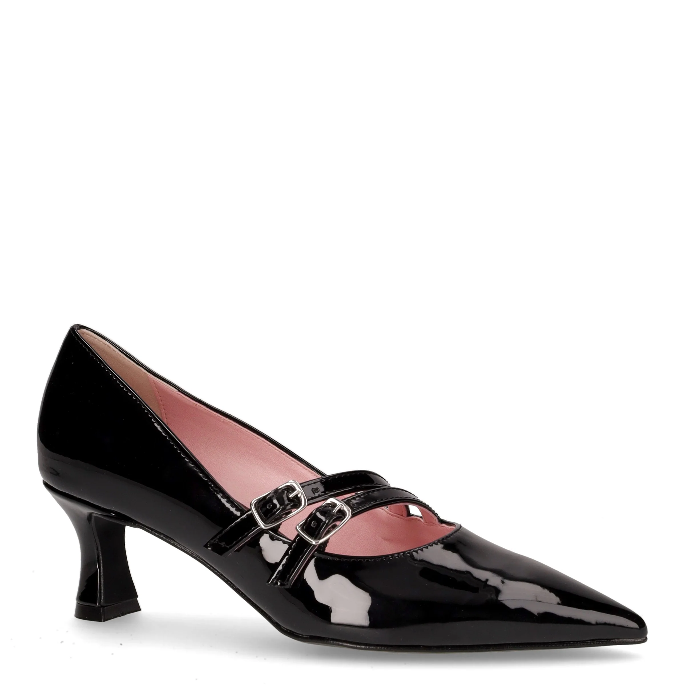 Mary Jane con tacco in ecopelle nero vernice - Image 2