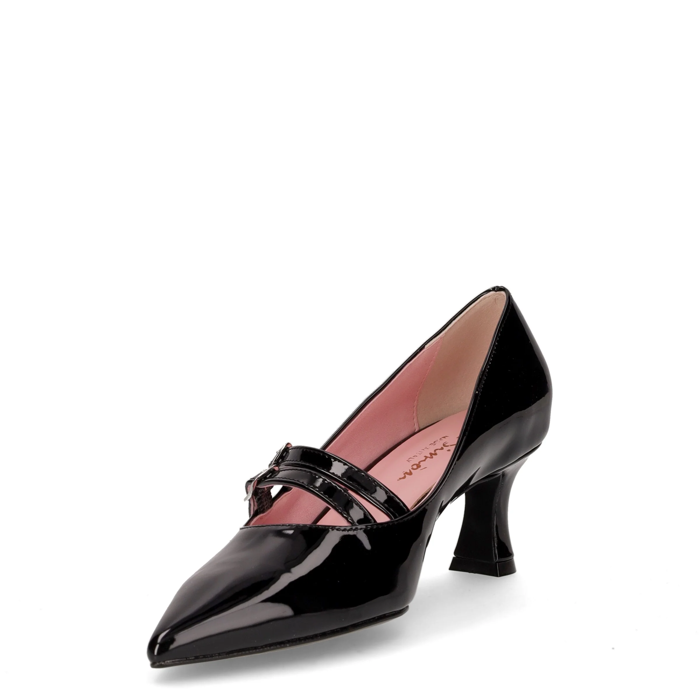Mary Jane con tacco in ecopelle nero vernice - Image 3