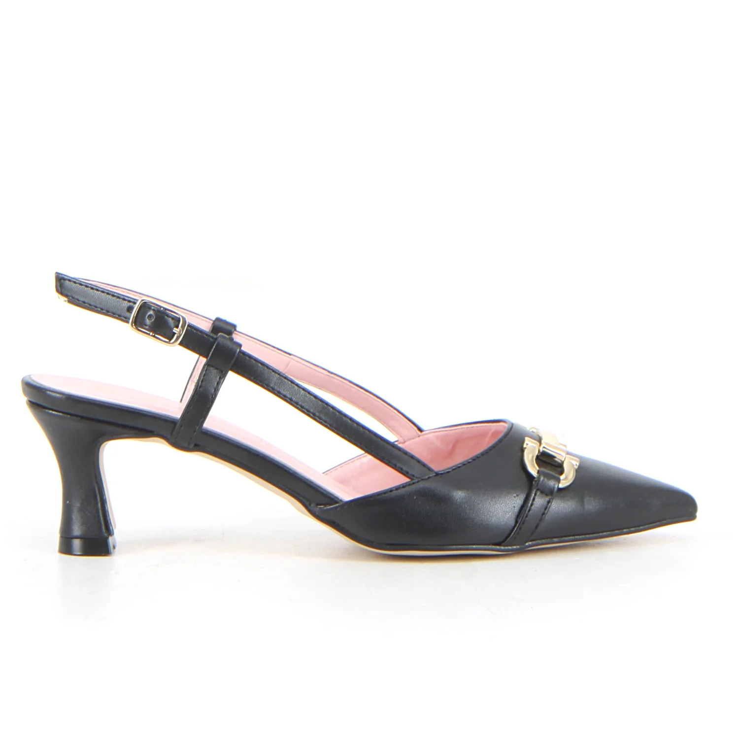 Slingback con staffa nero