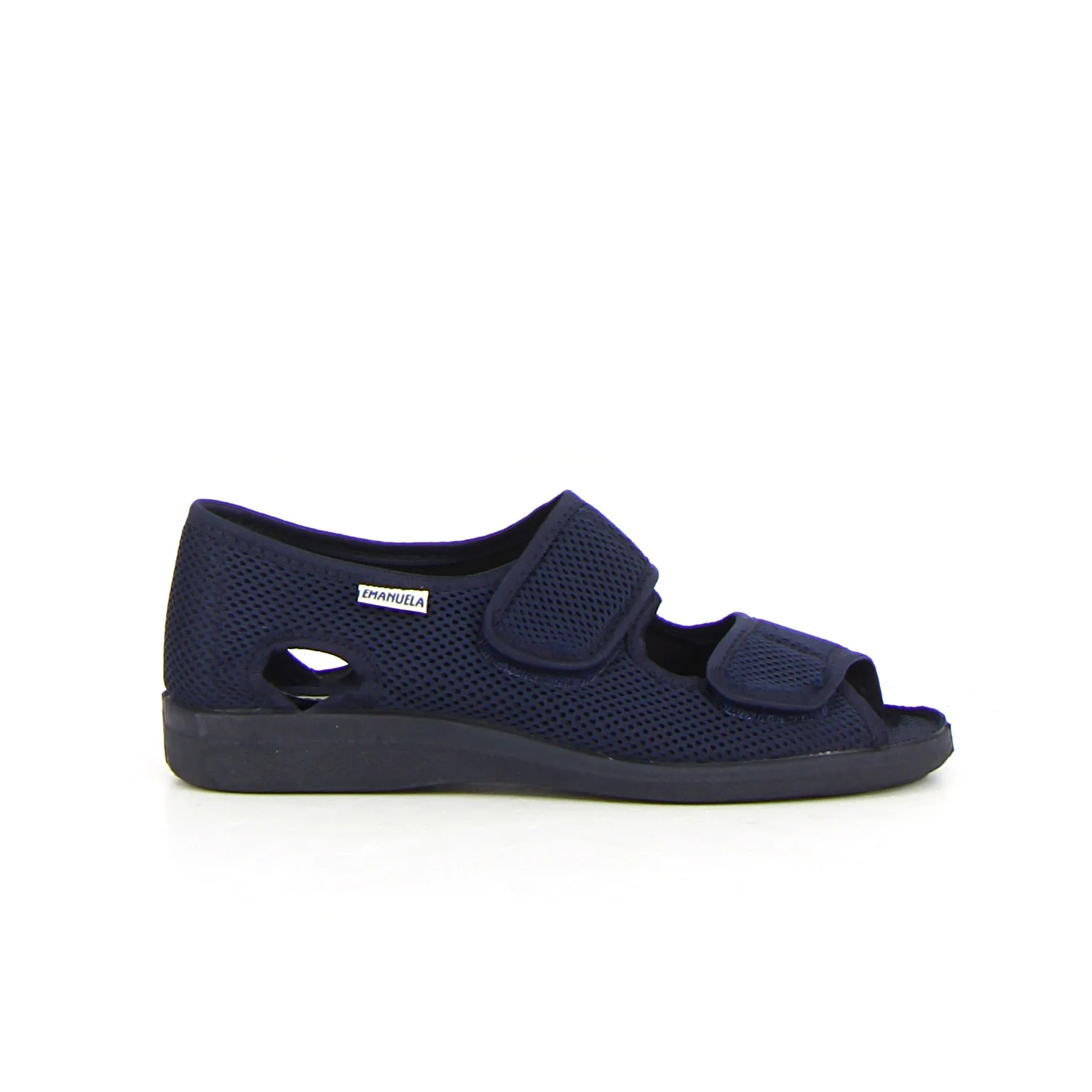 Ciabatta con strappi nero blu