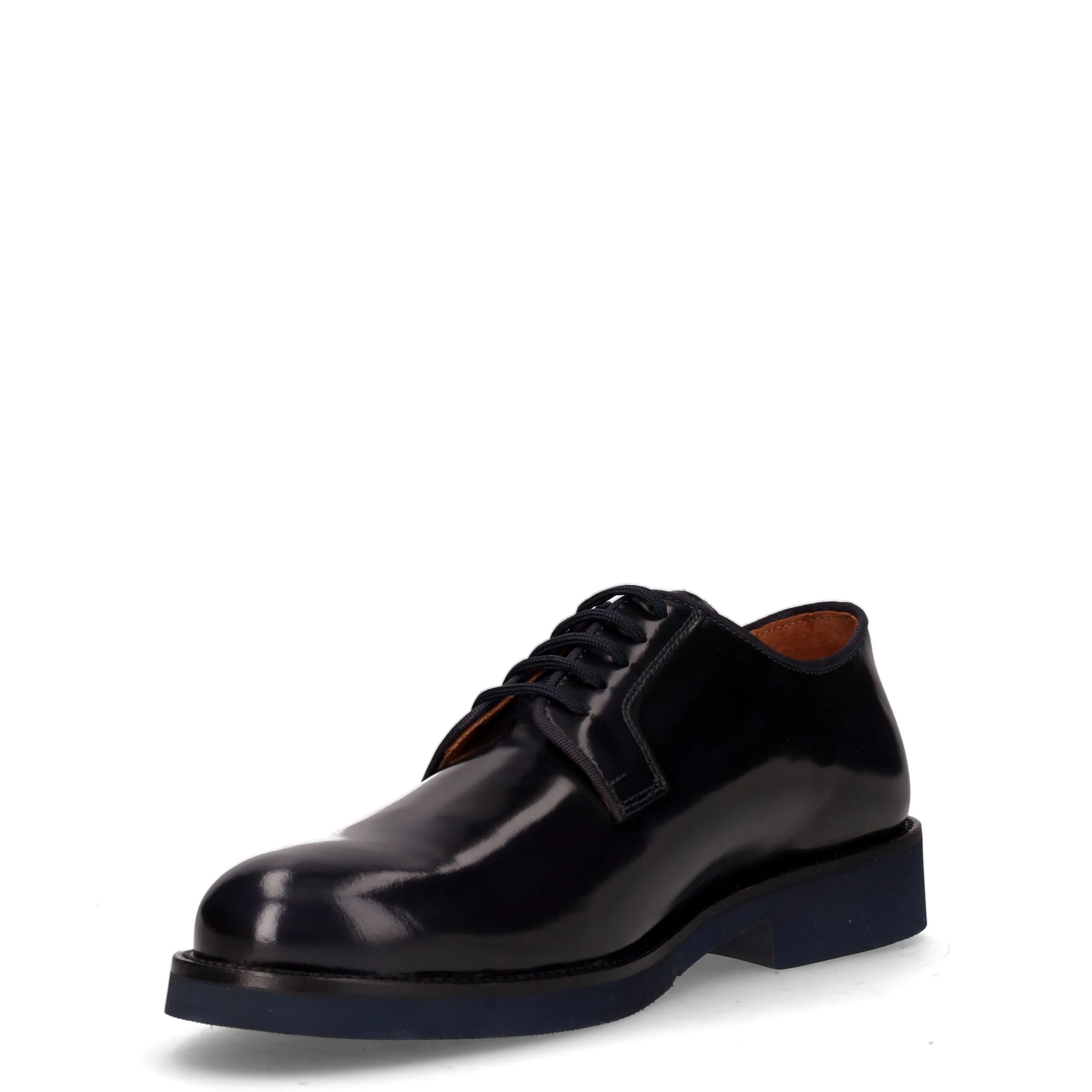 Stringata in pelle blu - Image 3
