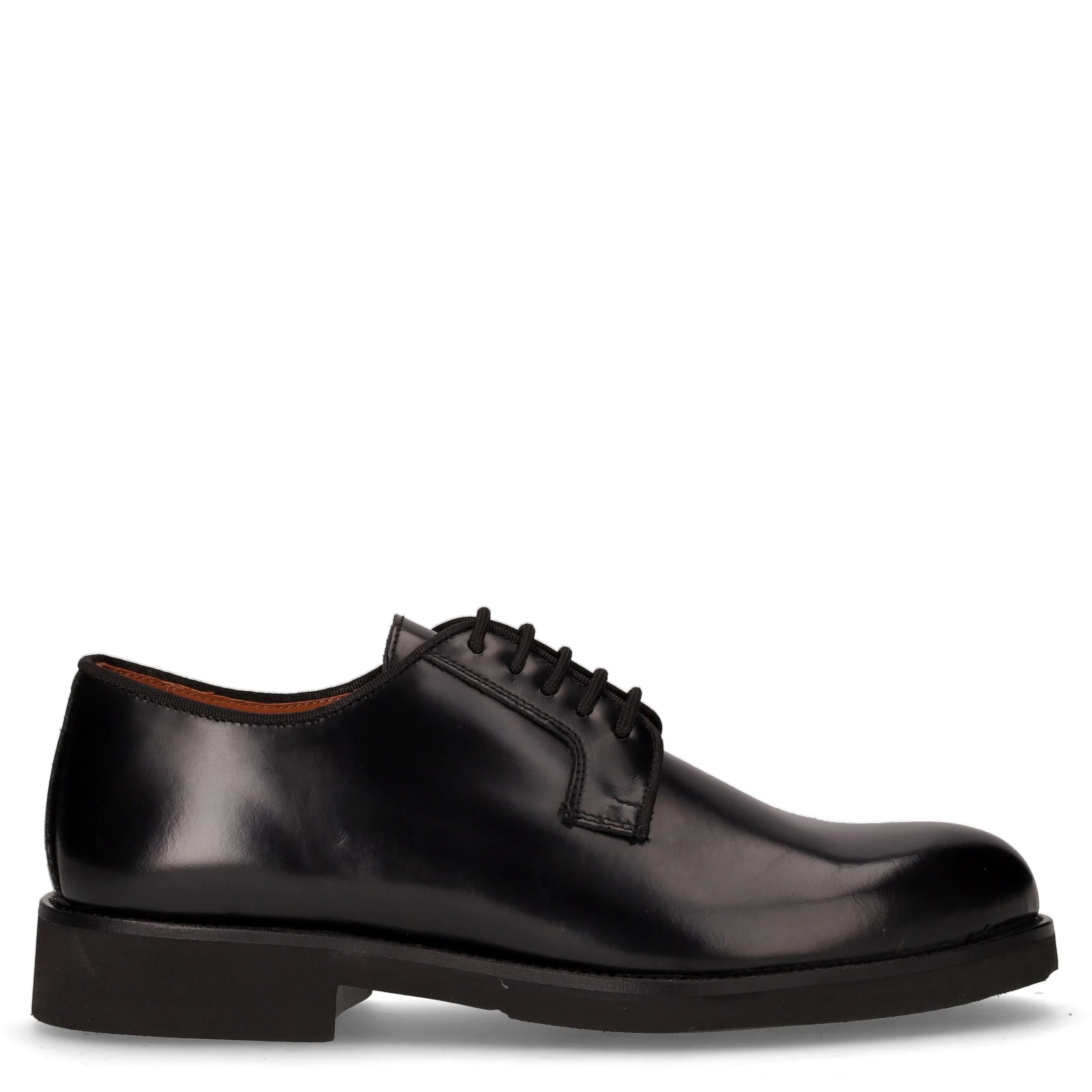 Stringata in pelle nero