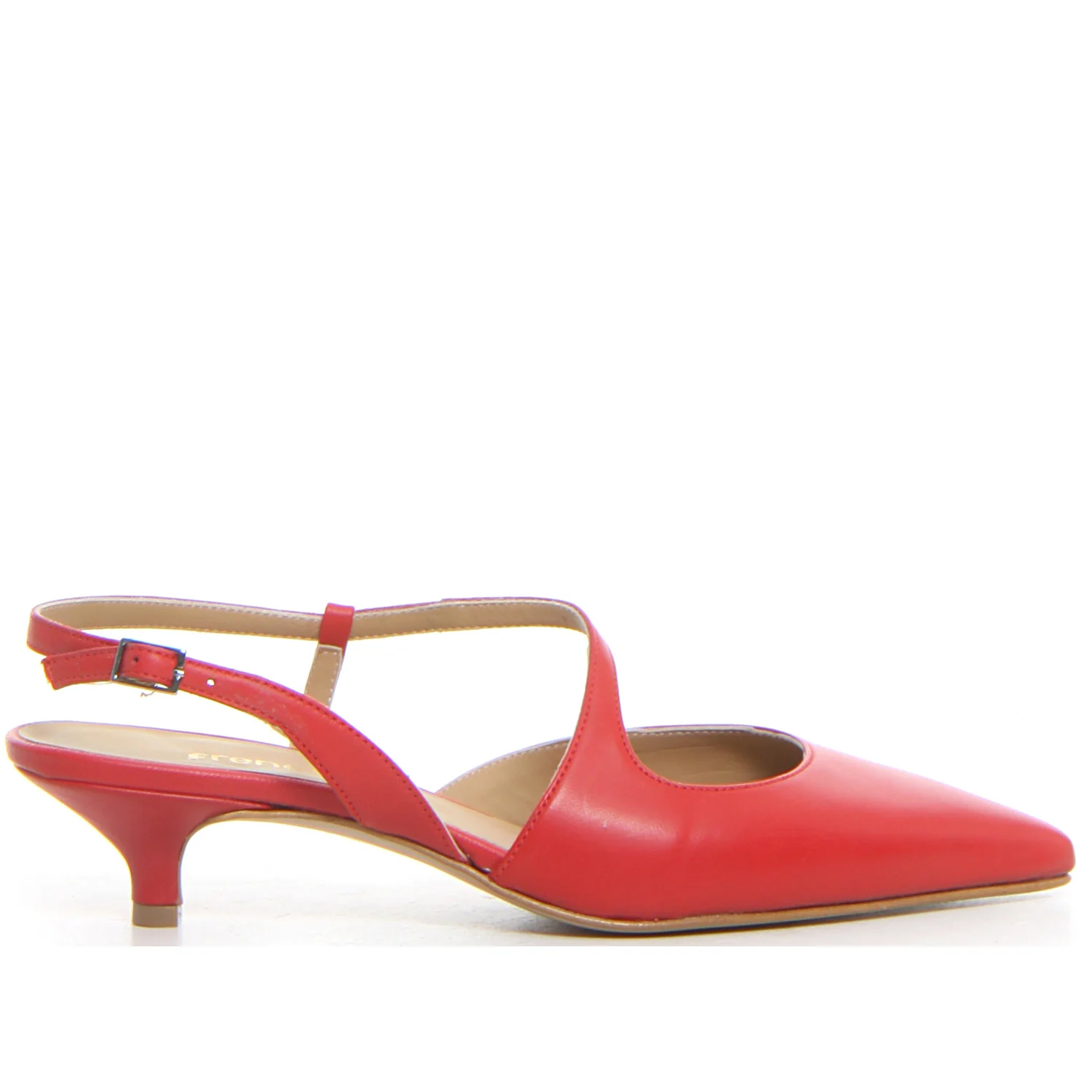 Decolletè slingback a punta rosso nappa