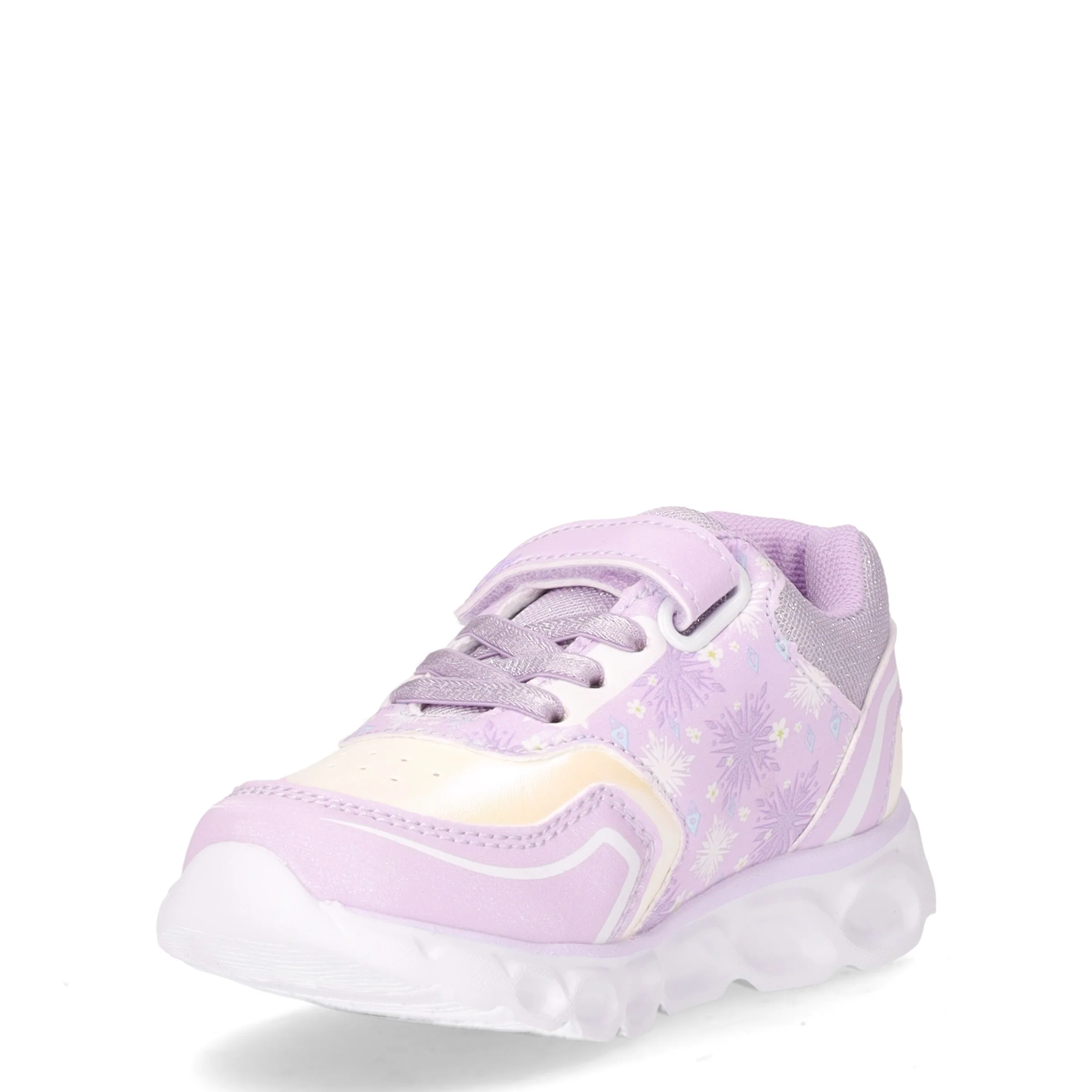 Sneaker bambina in ecopelle con luci lilla - Image 3