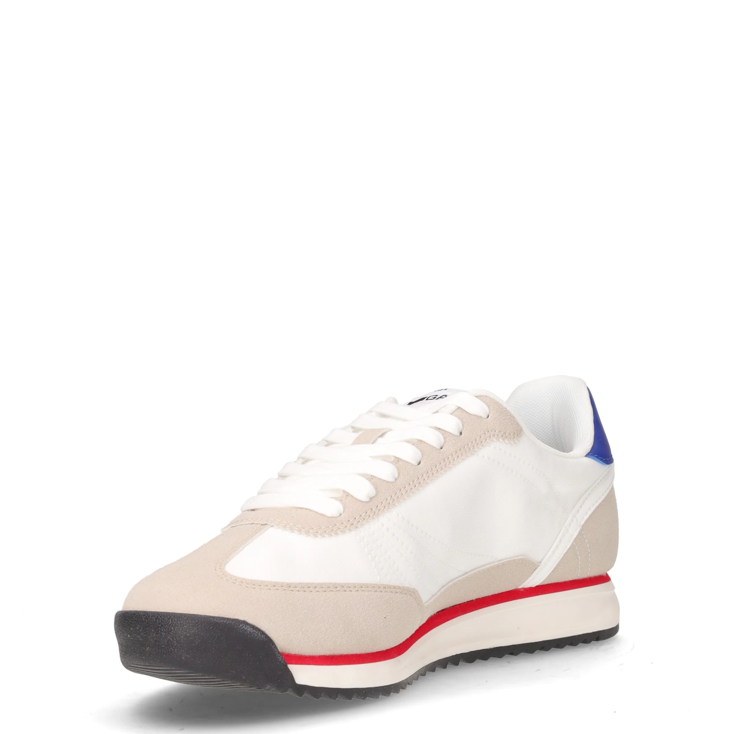 Domingo Mix sneaker in ecopelle e tessuto bianco blu beige - Image 3