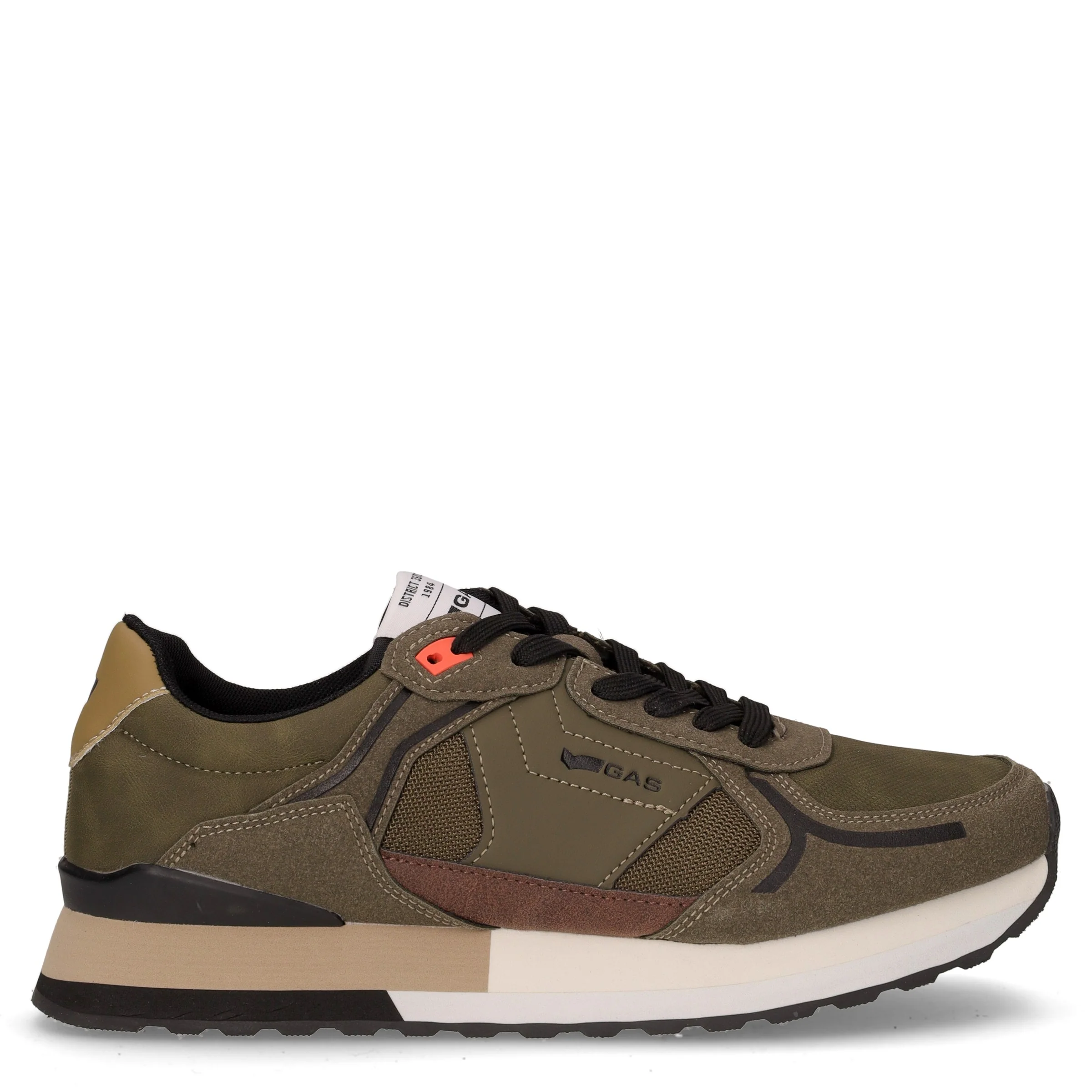Logan mix sneaker in ecopelle verde millitare
