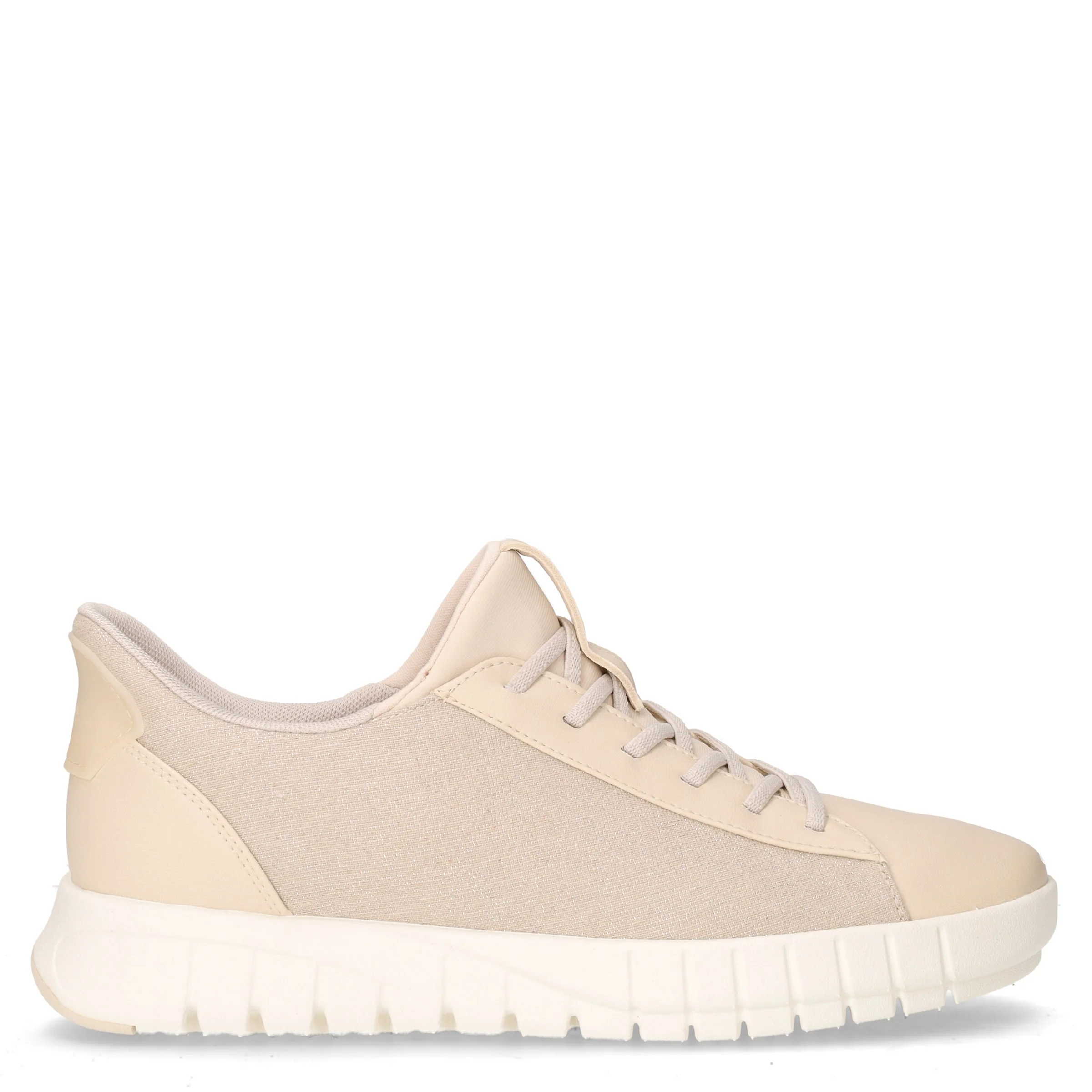 Flextride sneaker slip on in ecopelle e tessuto taupe papiro