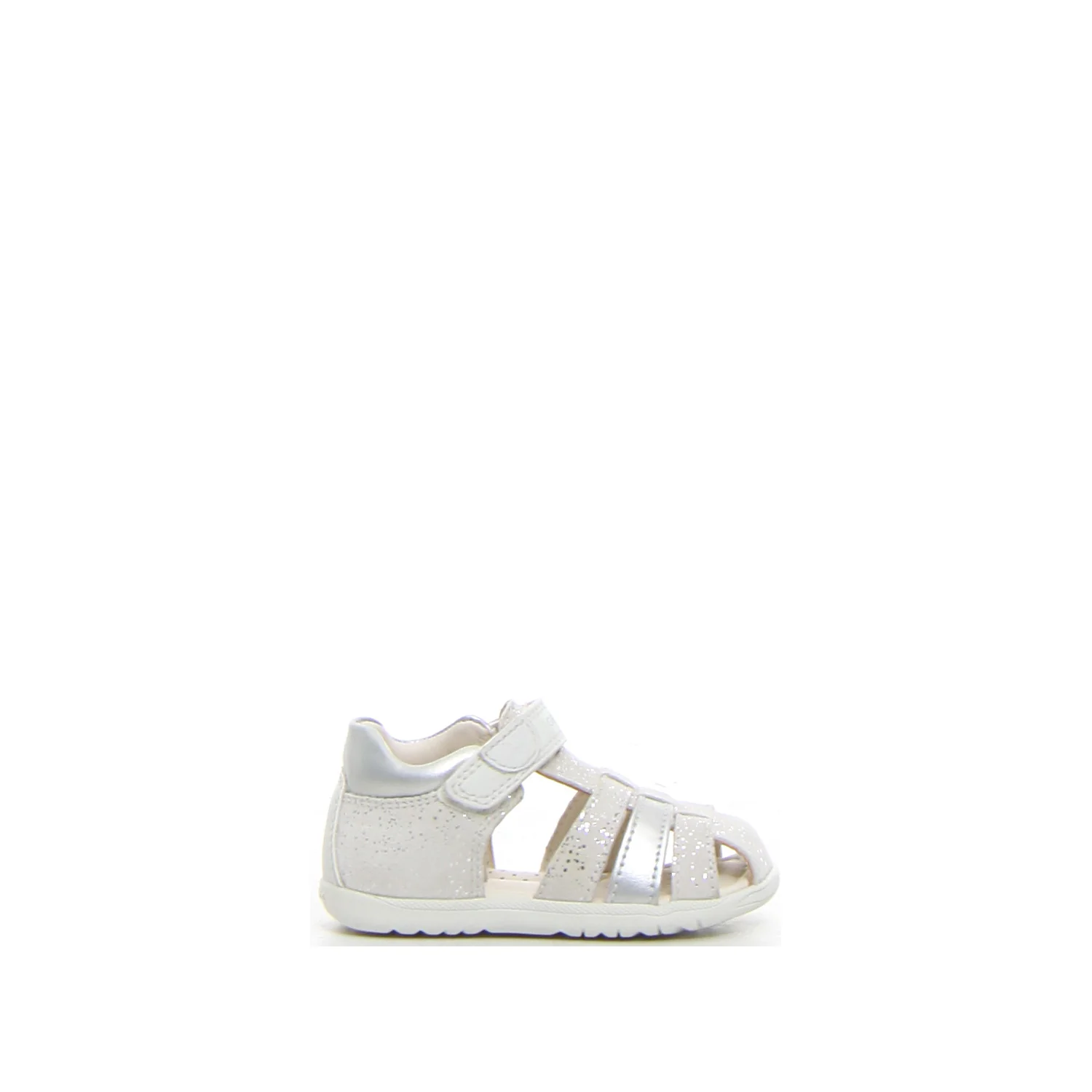 Macchia sandalo bambina white silver