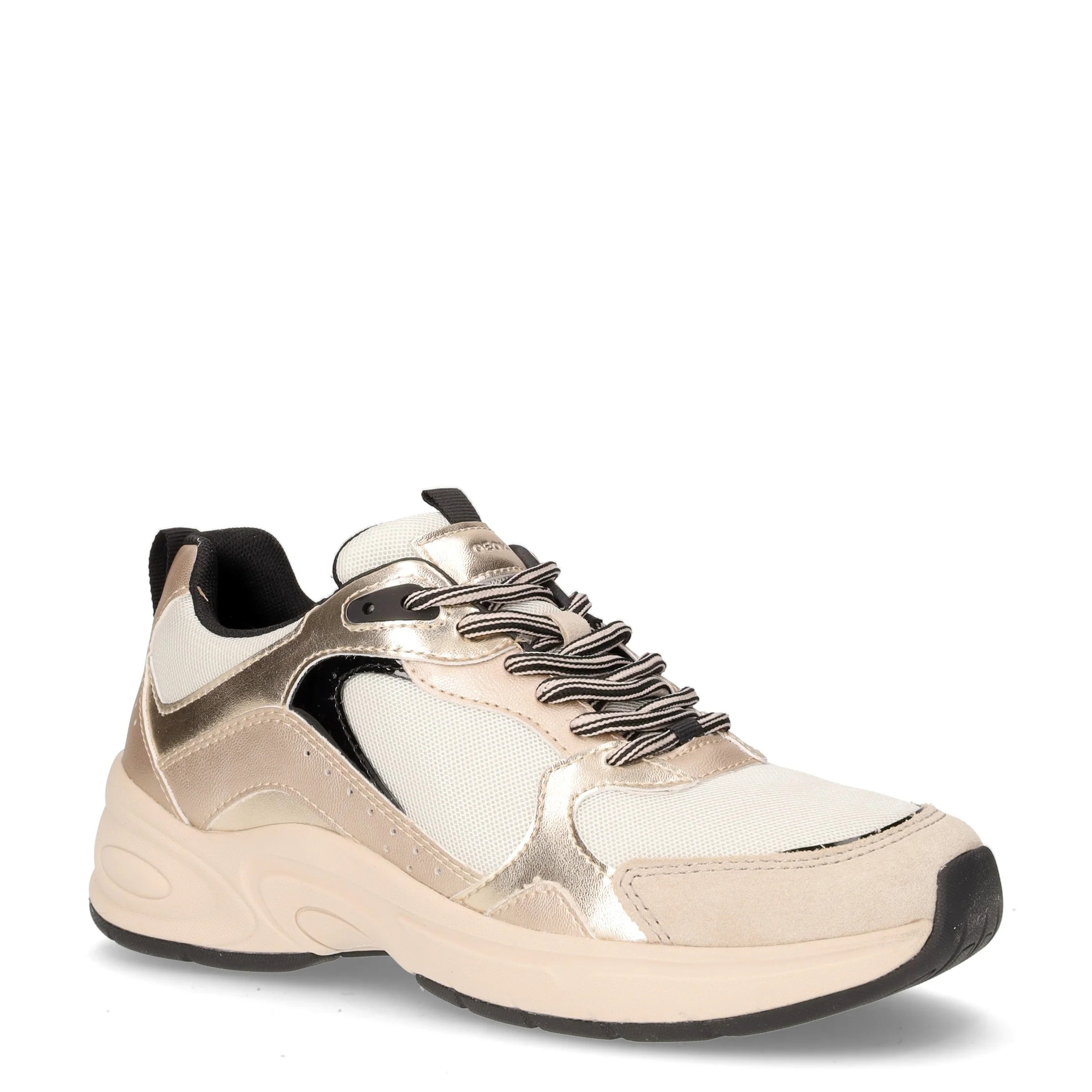 Zarvia sneaker in ecopelle e tessuto papiro oro - Image 2