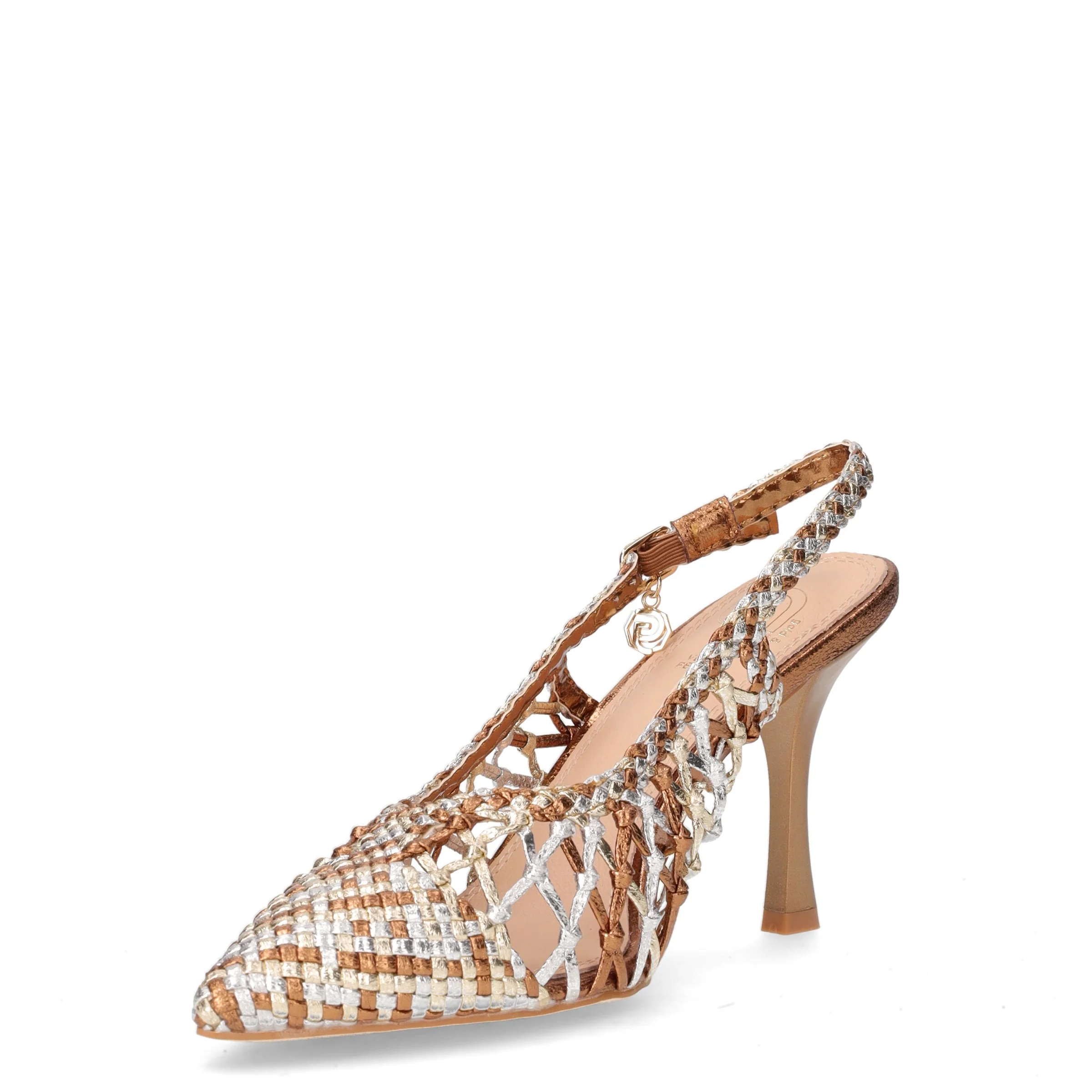 Décolleté slingback a punta in ecopelle oro argento bronzo - Image 3