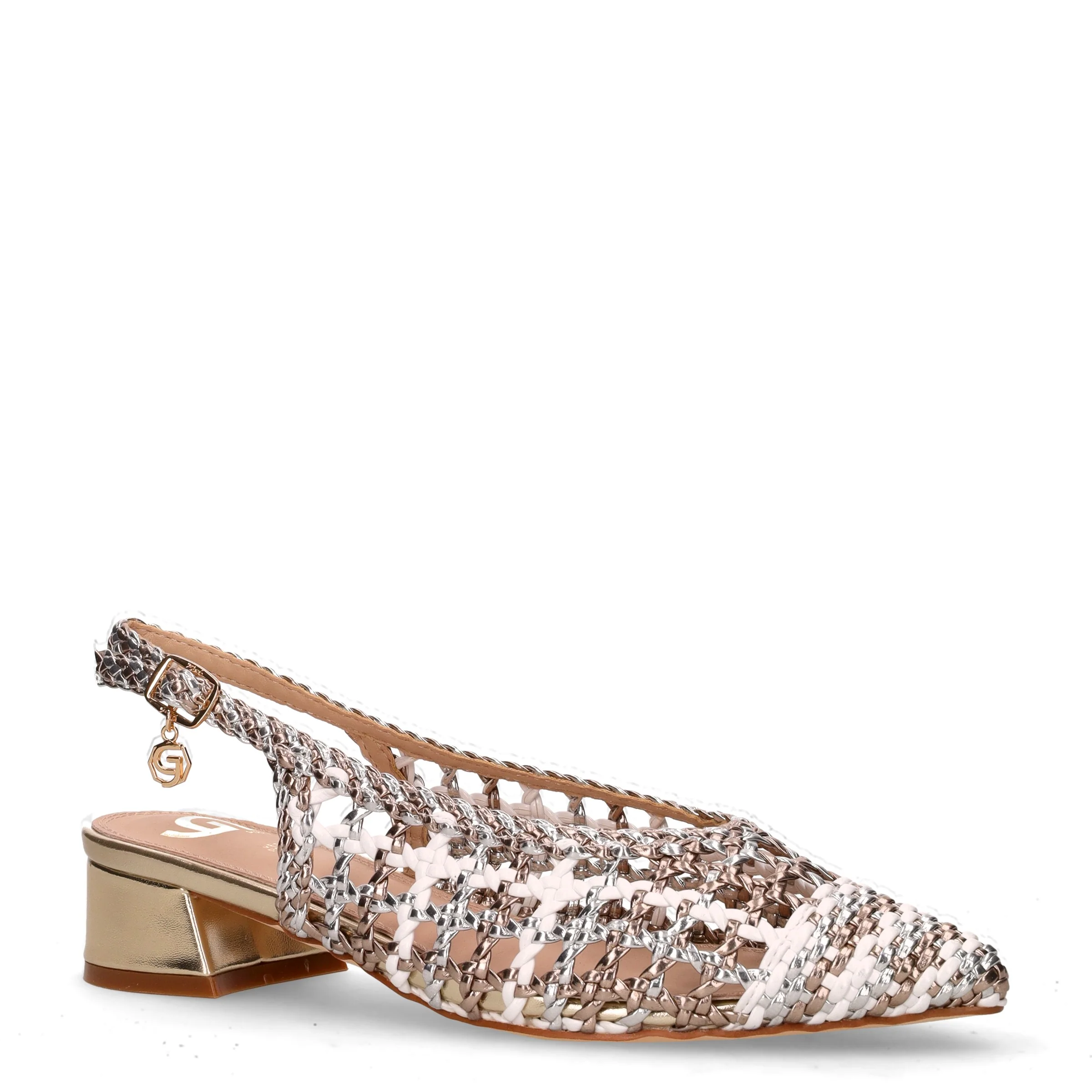 Slingback in ecopelle oro bianco argento - Image 2