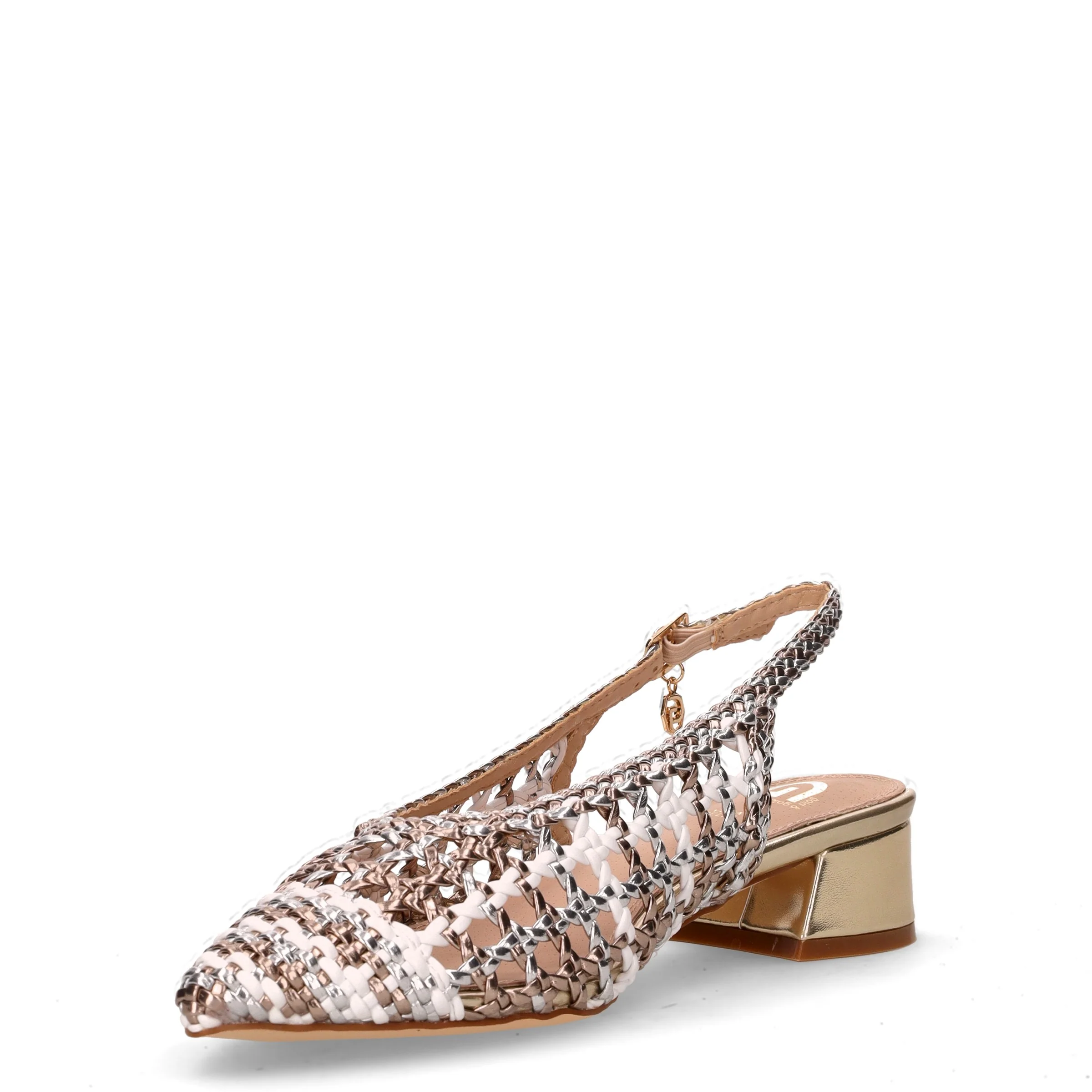 Slingback in ecopelle oro bianco argento - Image 3