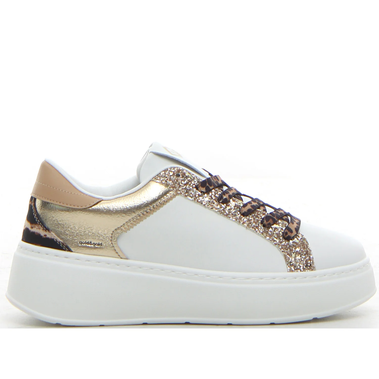 Sneaker con zeppa leopard