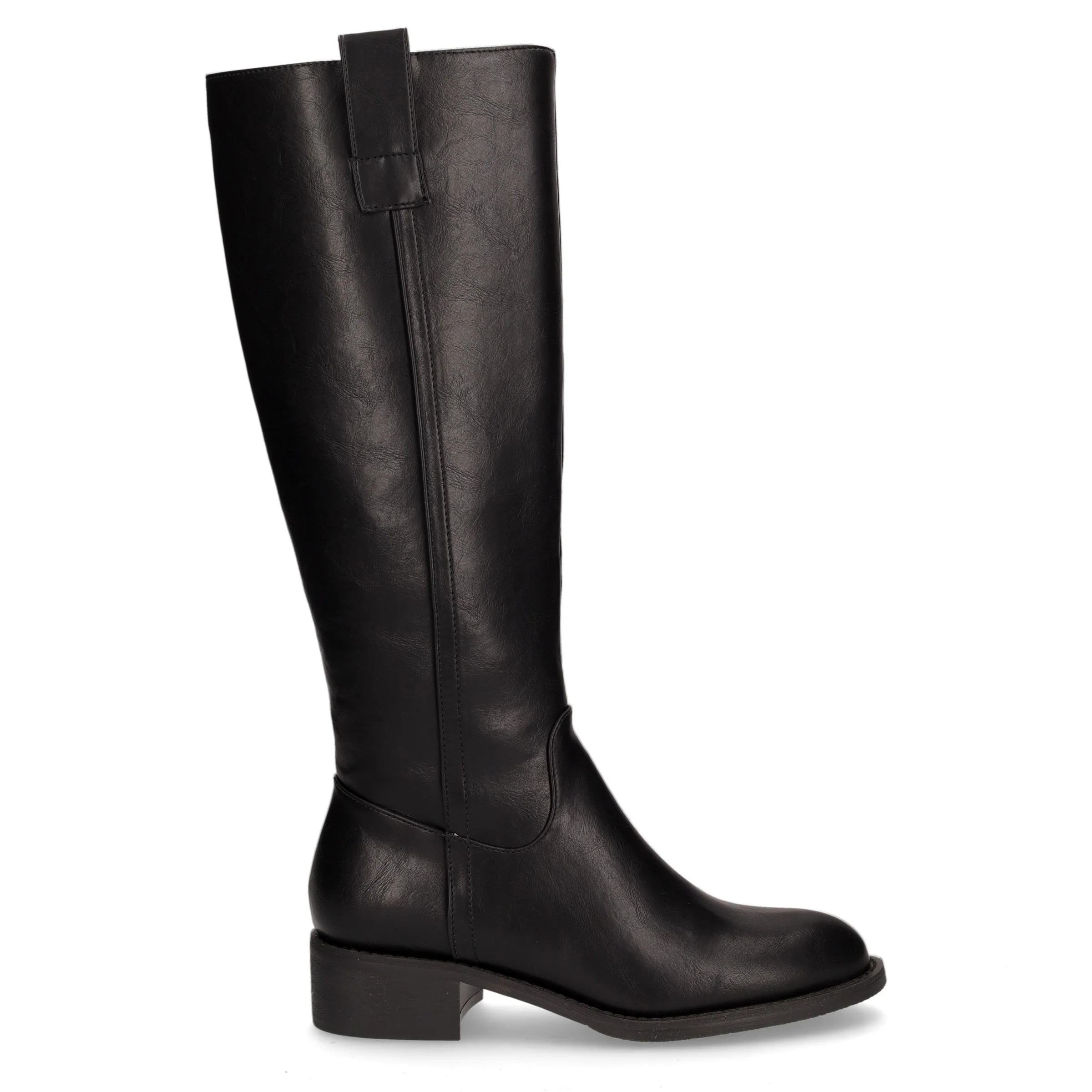 Stivale in ecopelle con zip nero