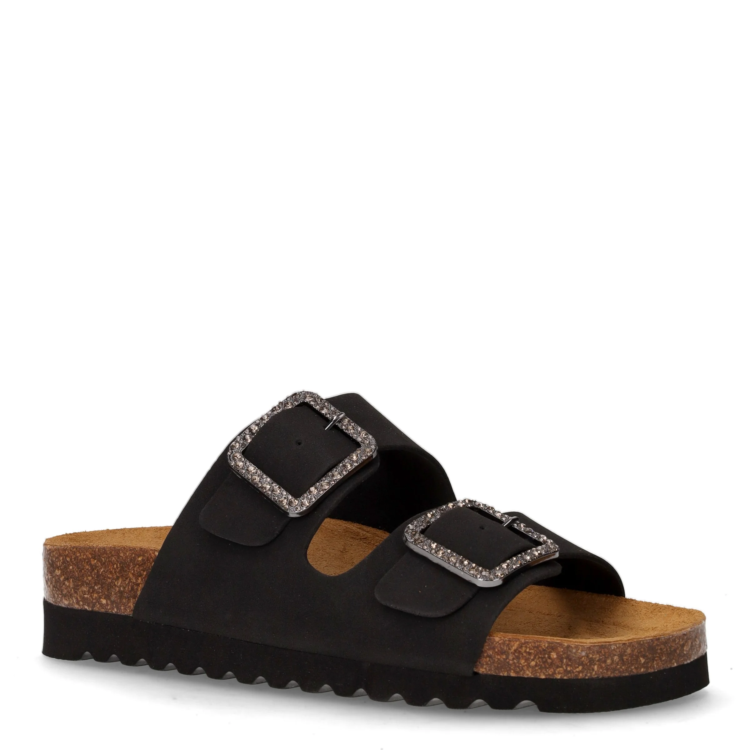 Hola ciabatta in ecopelle con strass nero - Image 2