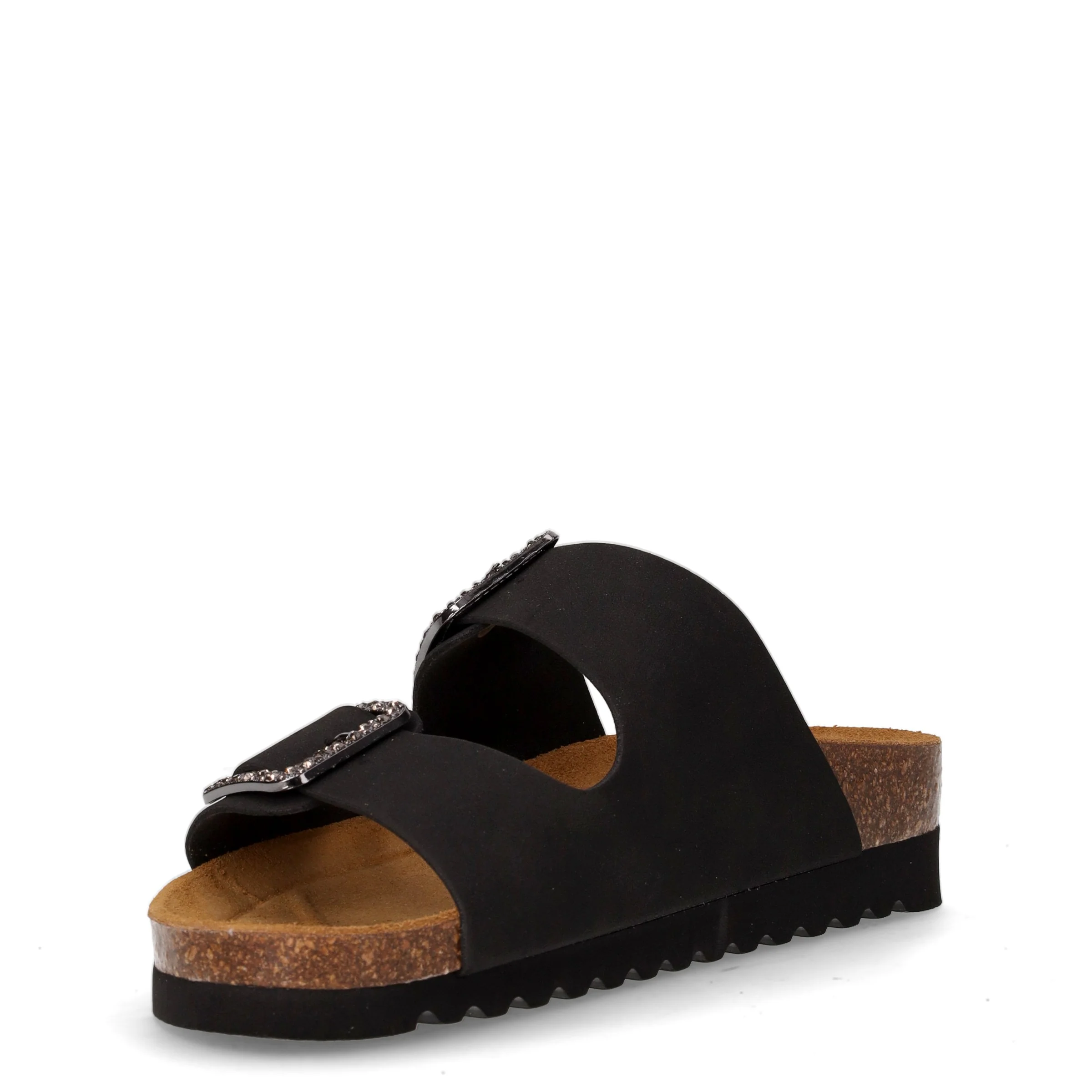 Hola ciabatta in ecopelle con strass nero - Image 3
