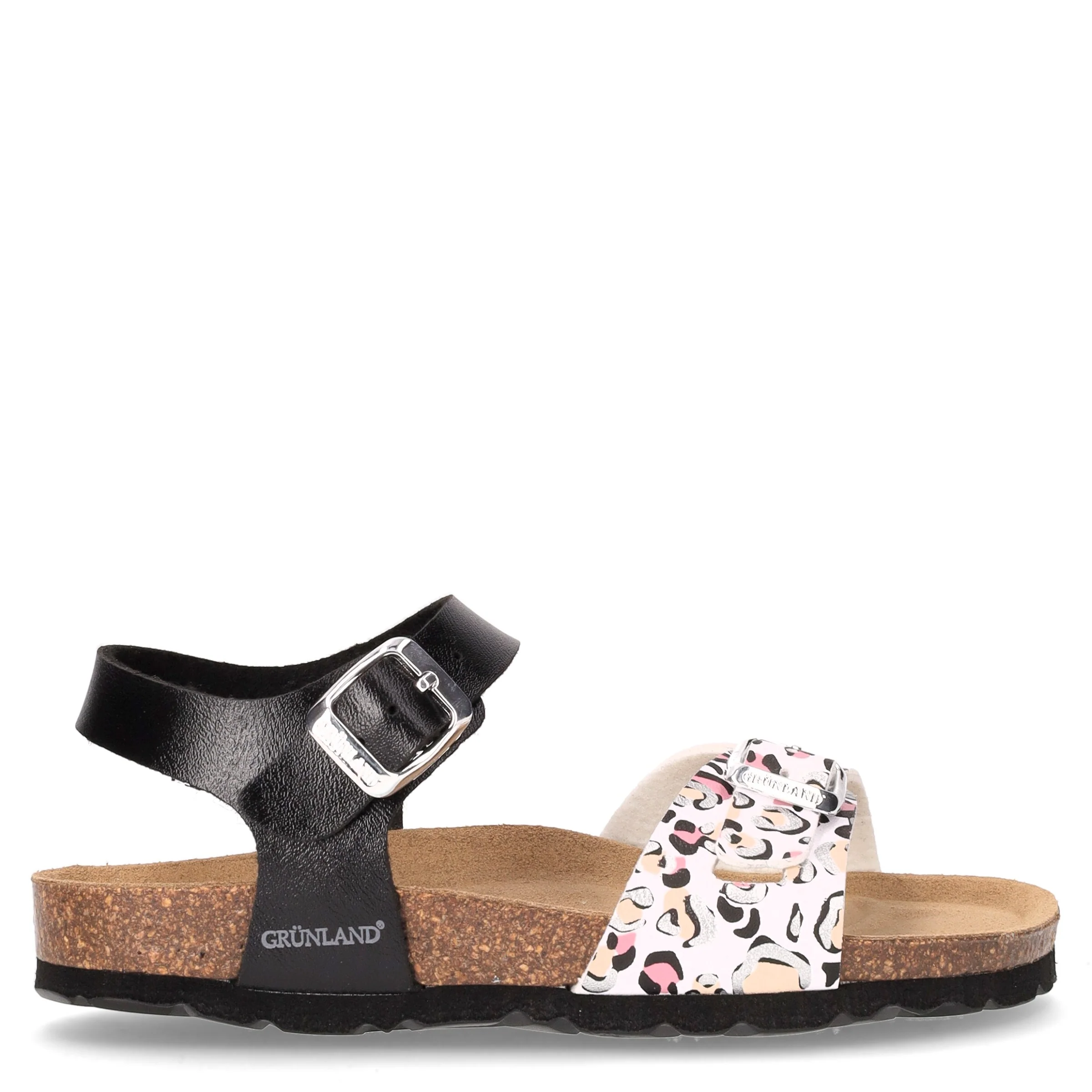 Luce sandalo bambina in ecopelle nero multi