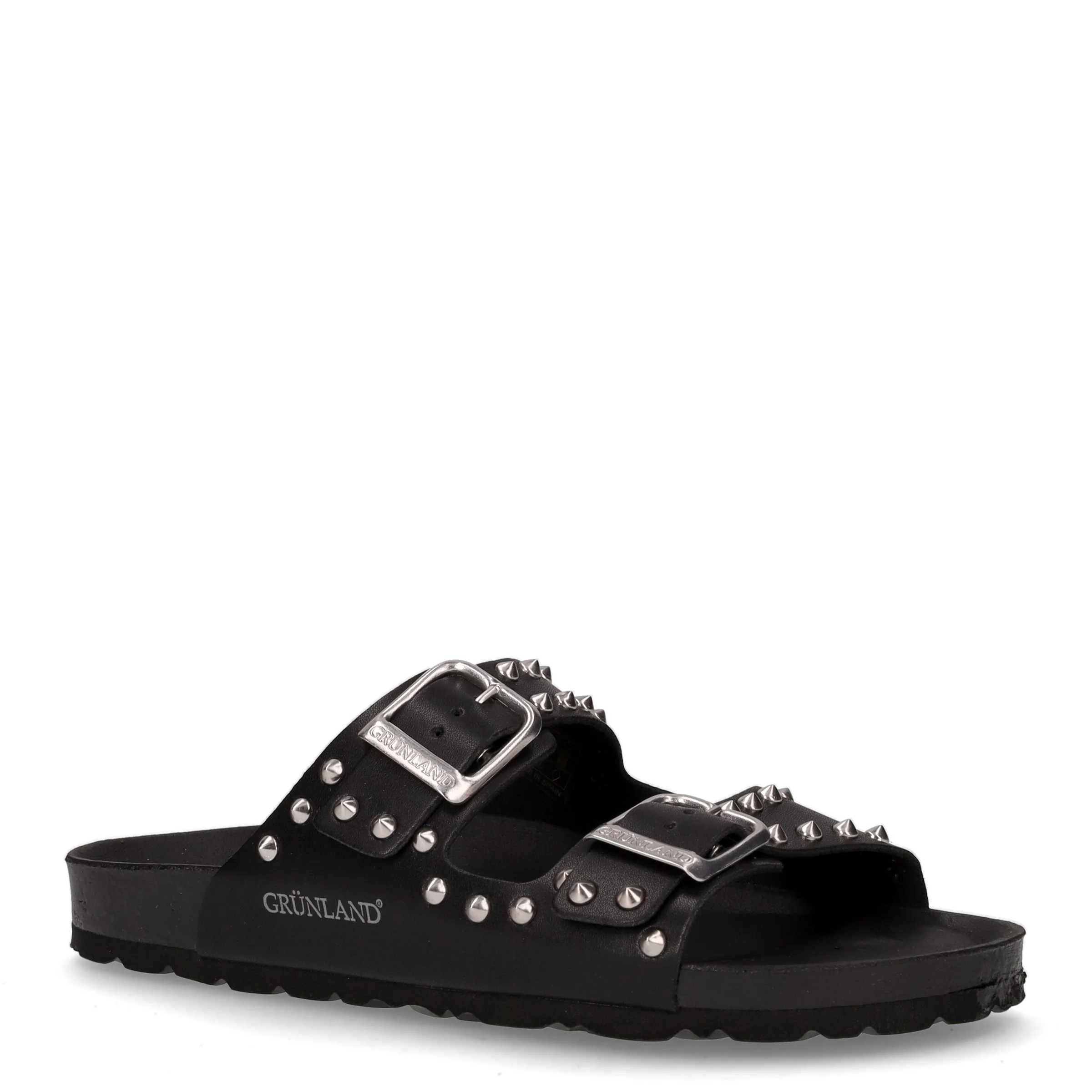 Sara ciabatta in ecopelle con borchie nero - Image 2