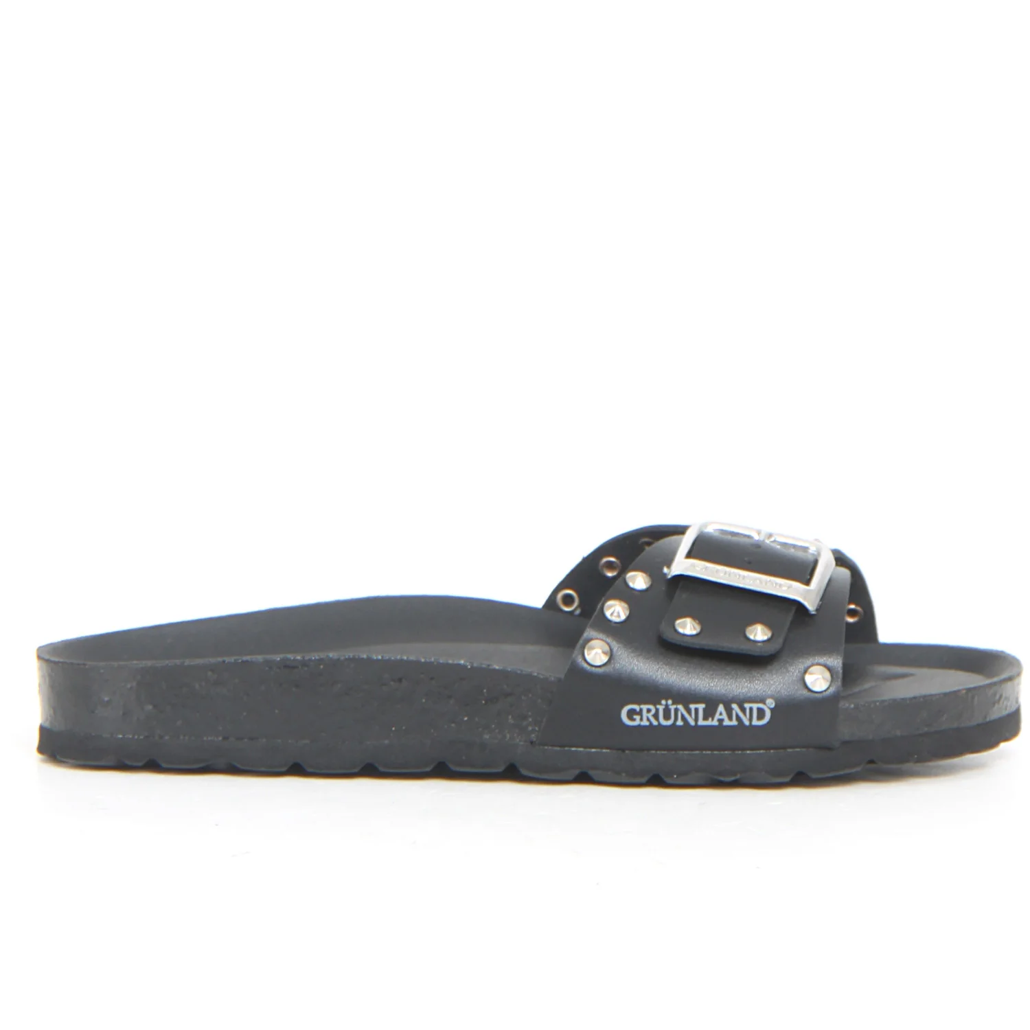 Sara ciabatta in ecopelle con borchie nero
