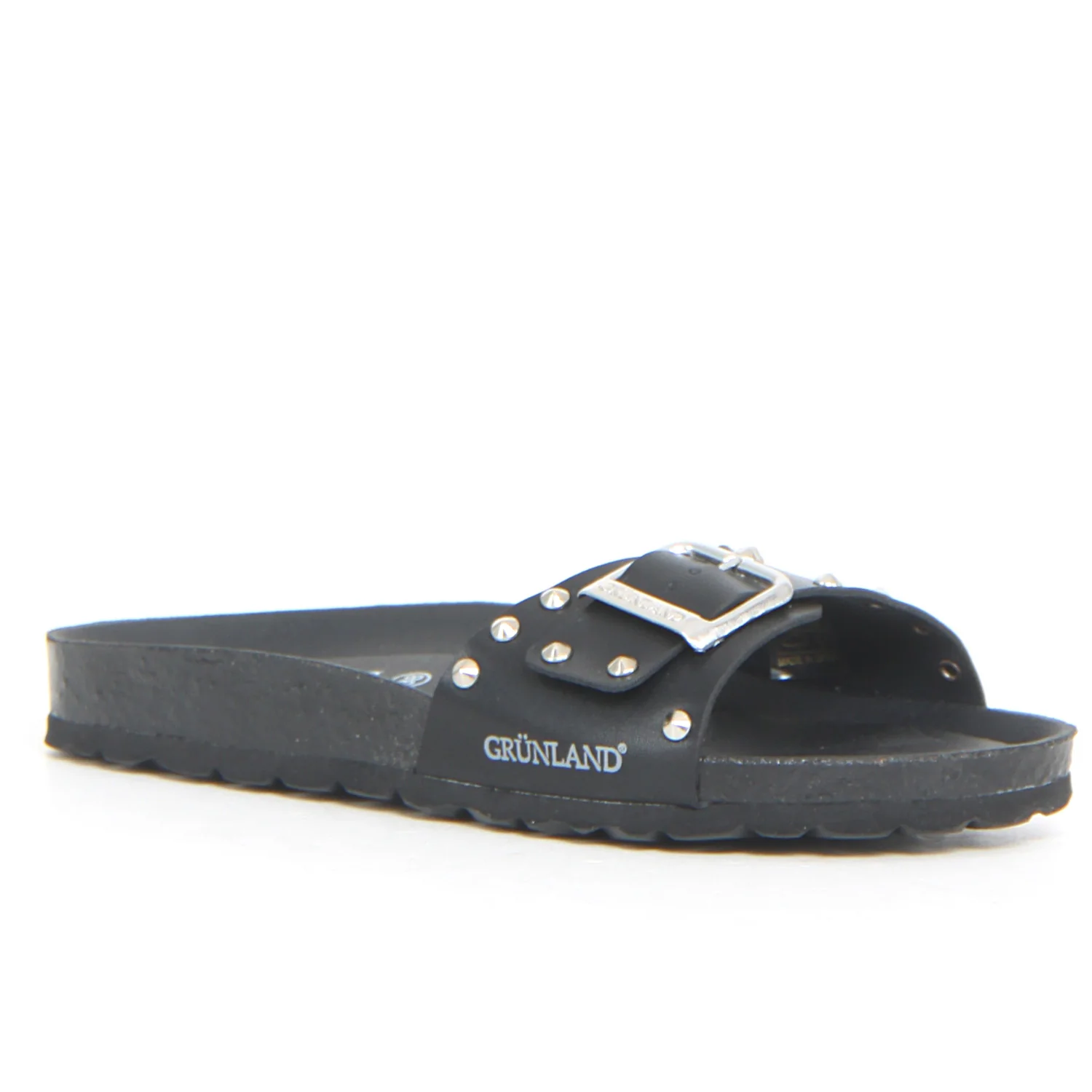 Sara ciabatta in ecopelle con borchie nero - Image 2