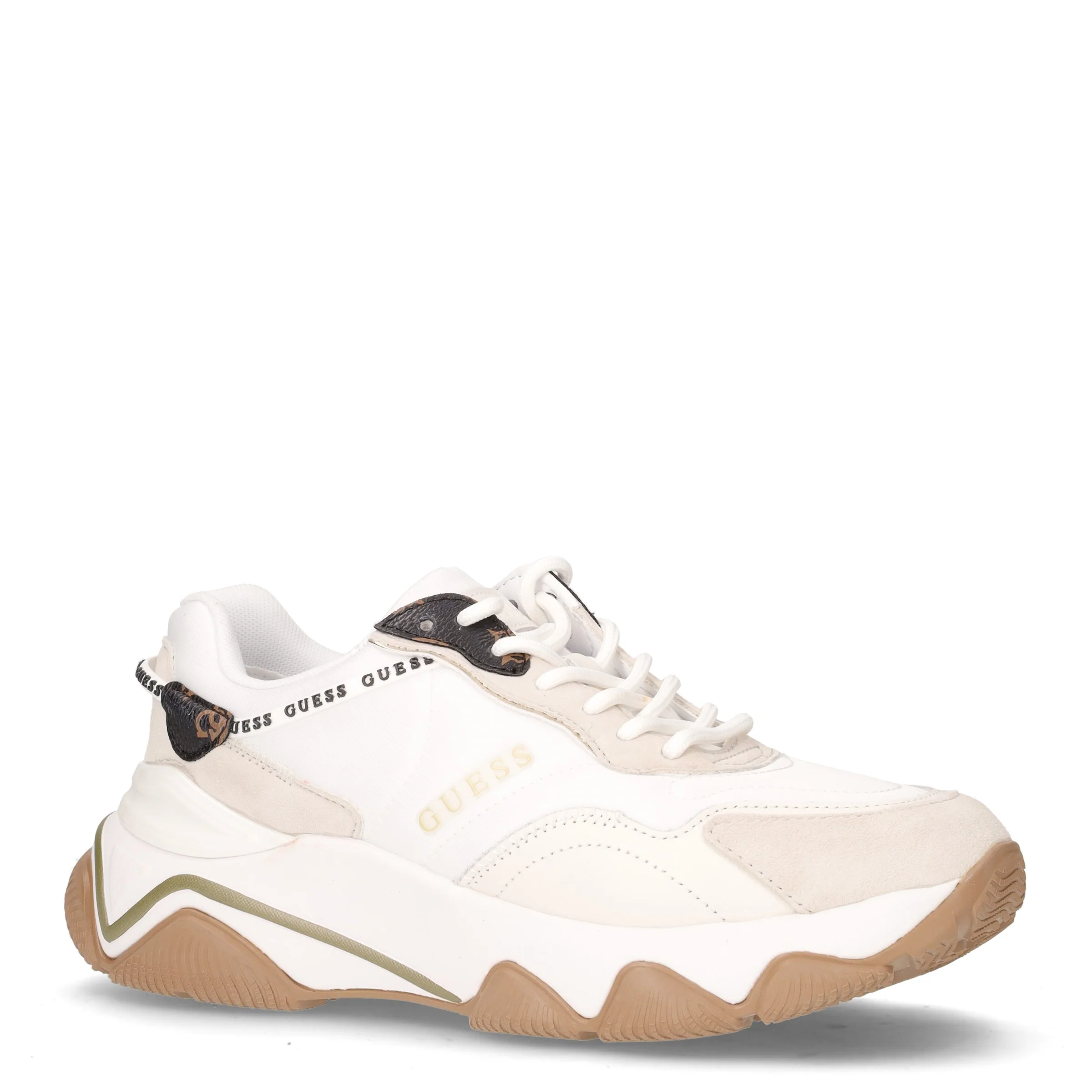 Sneaker in ecopelle e tessuto bianco beige - Image 2