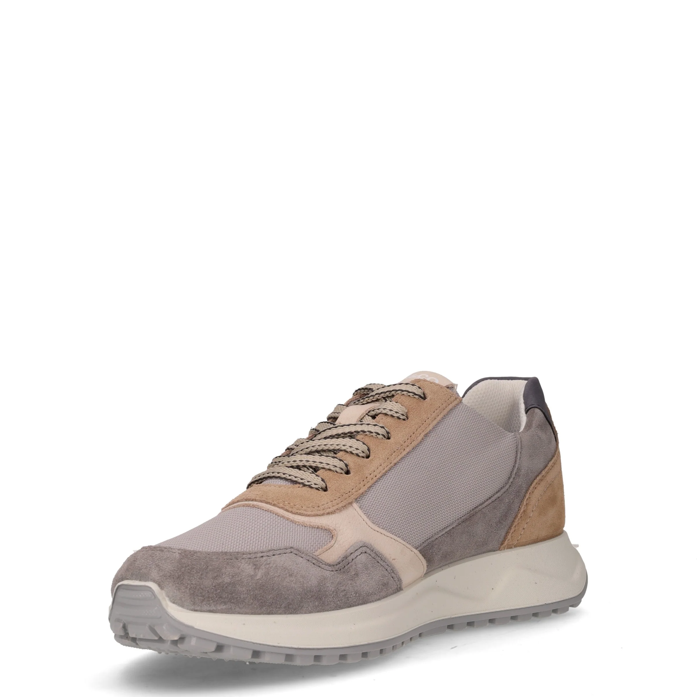 Sneaker in tessuto e pelle grigio scuro - Image 3