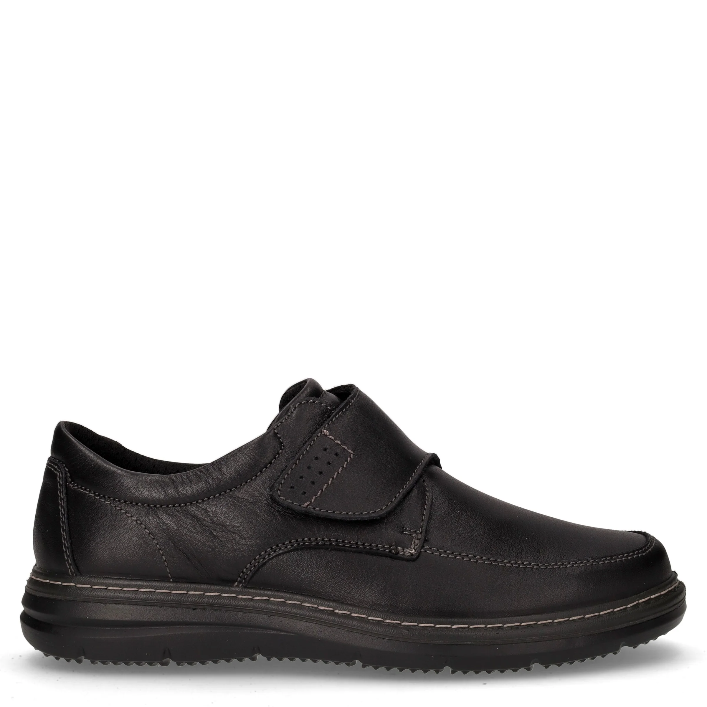 Mocassino con strappo in pelle nero